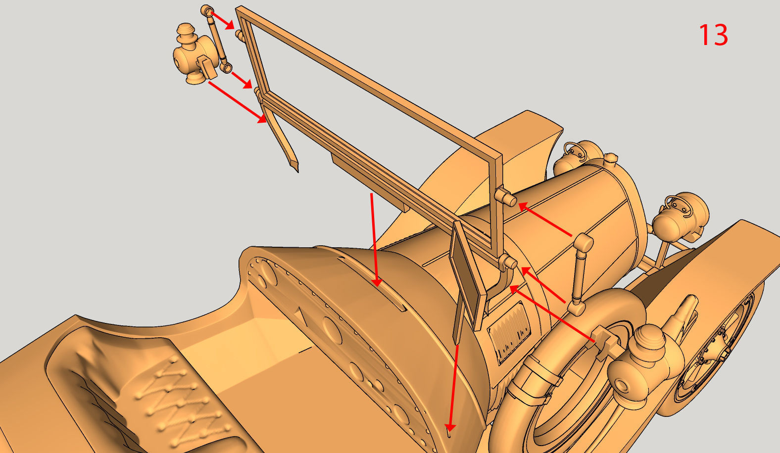 Chitty Chitty Bang Bang car PRINTABLE HIGH POLY 3D 3D print model_26