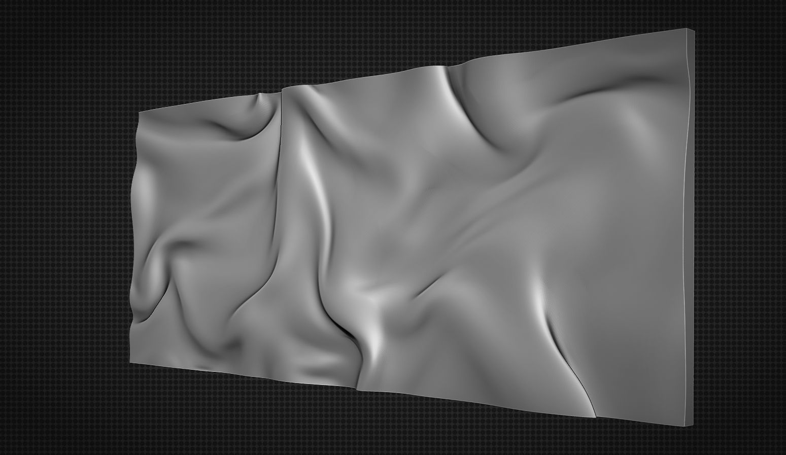 Drapery Wall Art Panel  for cnc carving 3D print model_4