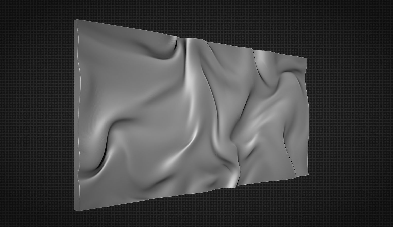 Drapery Wall Art Panel  for cnc carving 3D print model_3