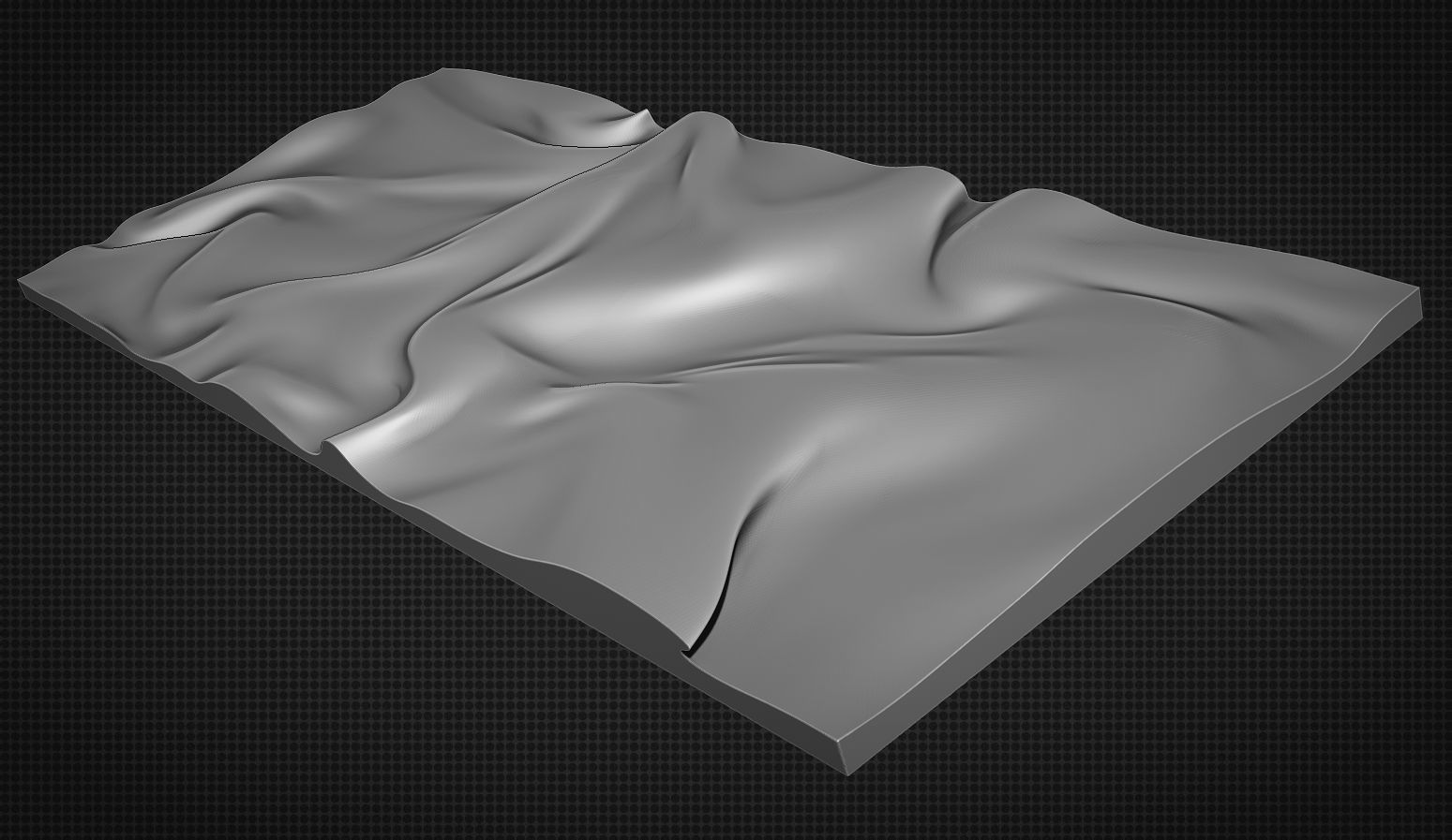 Drapery Wall Art Panel  for cnc carving 3D print model_6