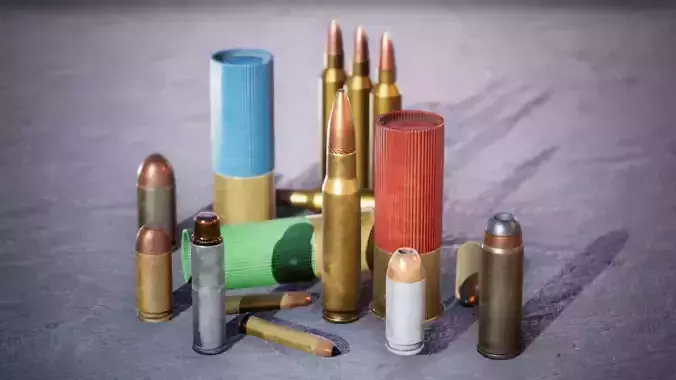 Ultimate Bullet Pack 15 Variations Low-poly 3D model