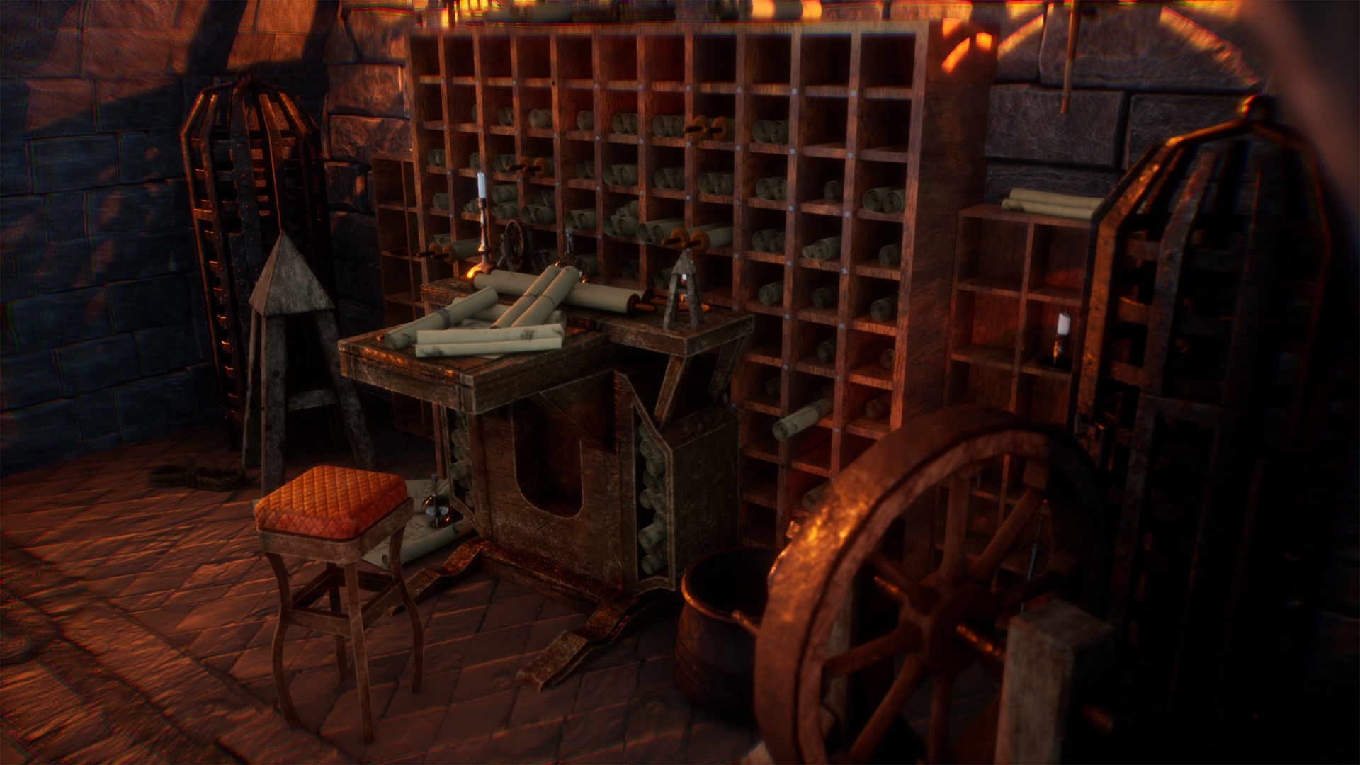 Medieval Engineer Props  35 Props Low-poly 3D model_9