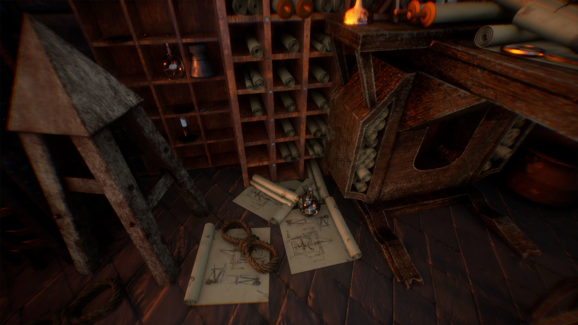 Medieval Engineer Props  35 Props Low-poly 3D model_14