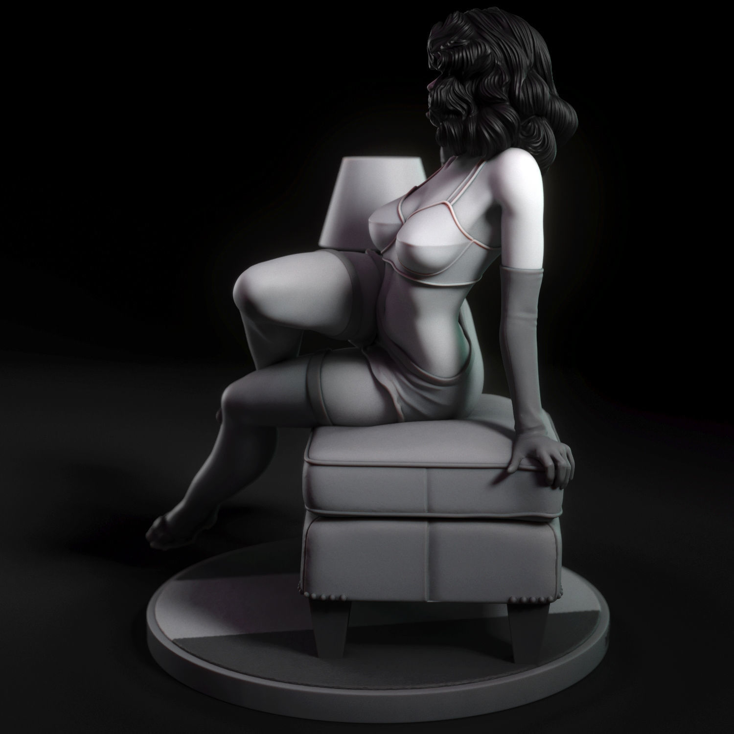 Ava - Film noir actress 3D print model_8