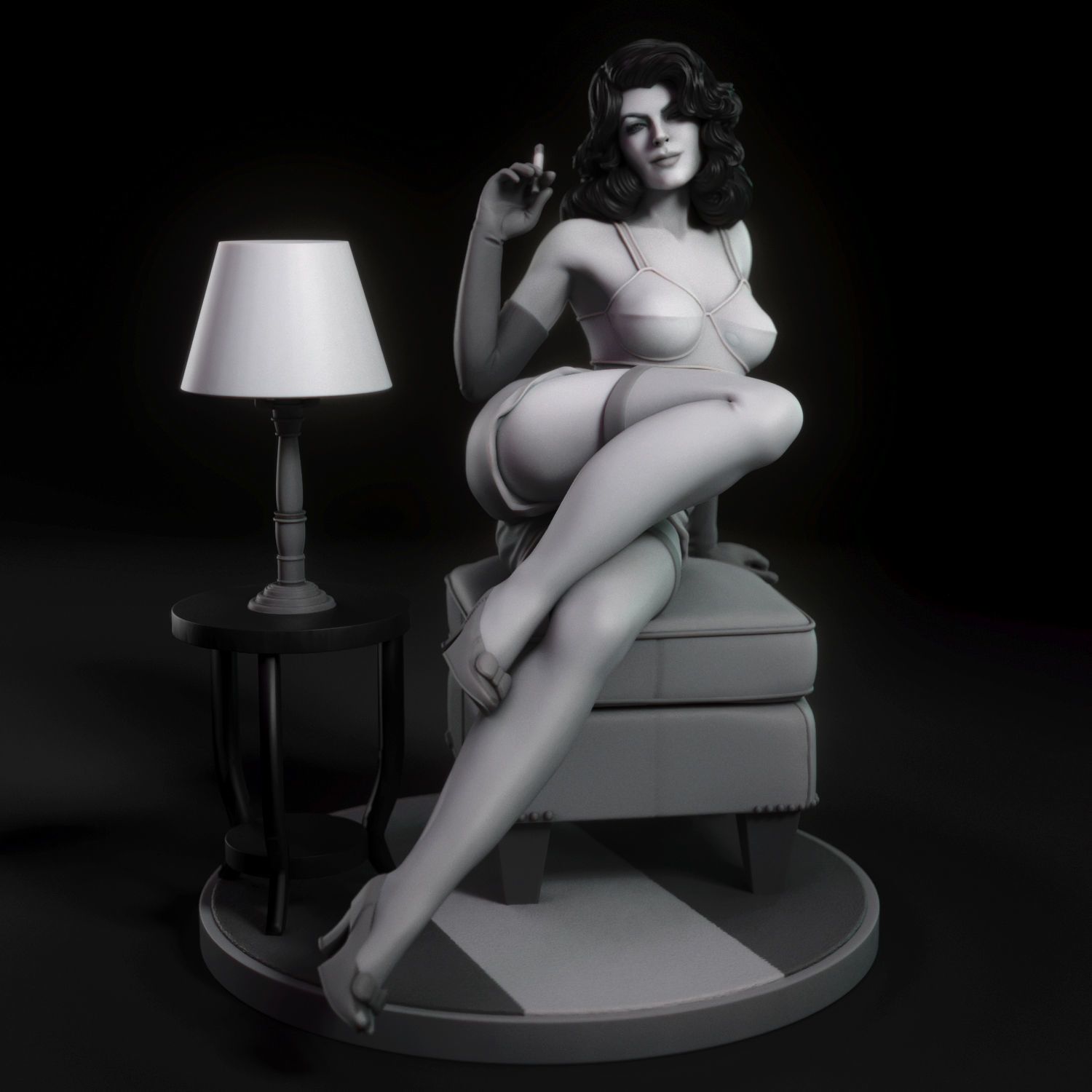 Ava - Film noir actress 3D print model_6