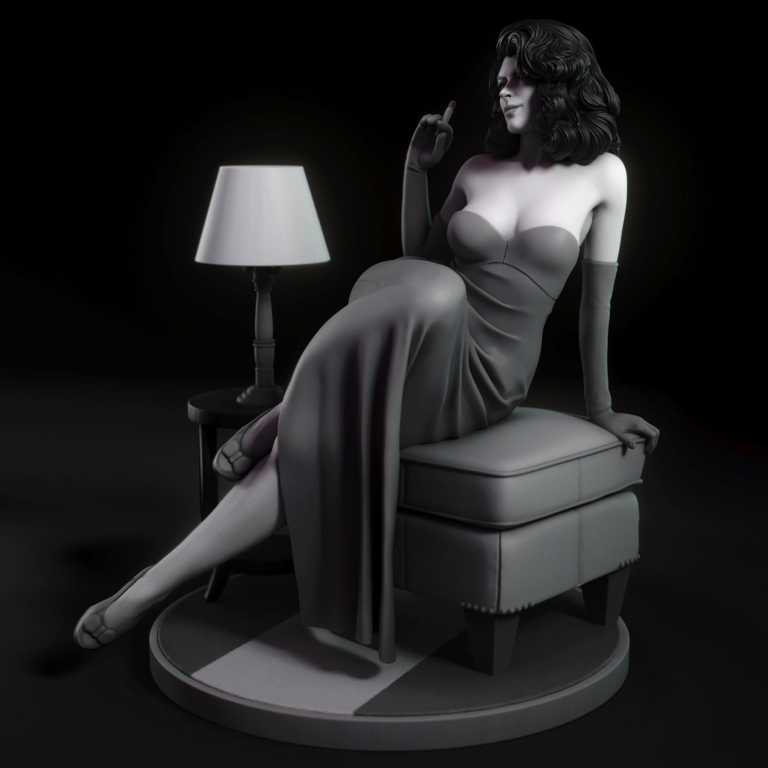 Ava - Film noir actress 3D print model_4