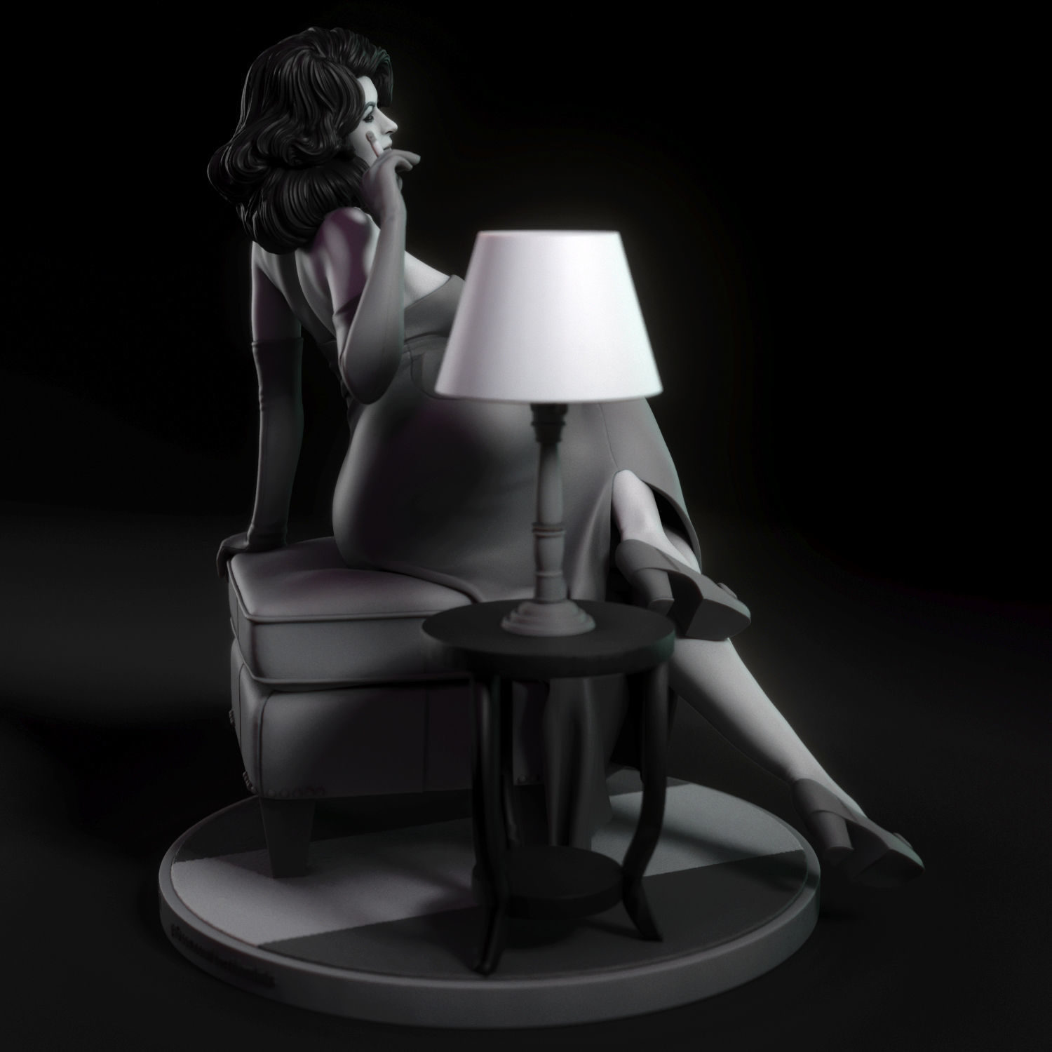 Ava - Film noir actress 3D print model_1