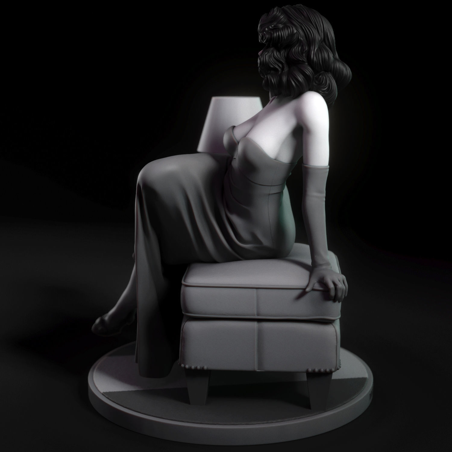 Ava - Film noir actress 3D print model_3