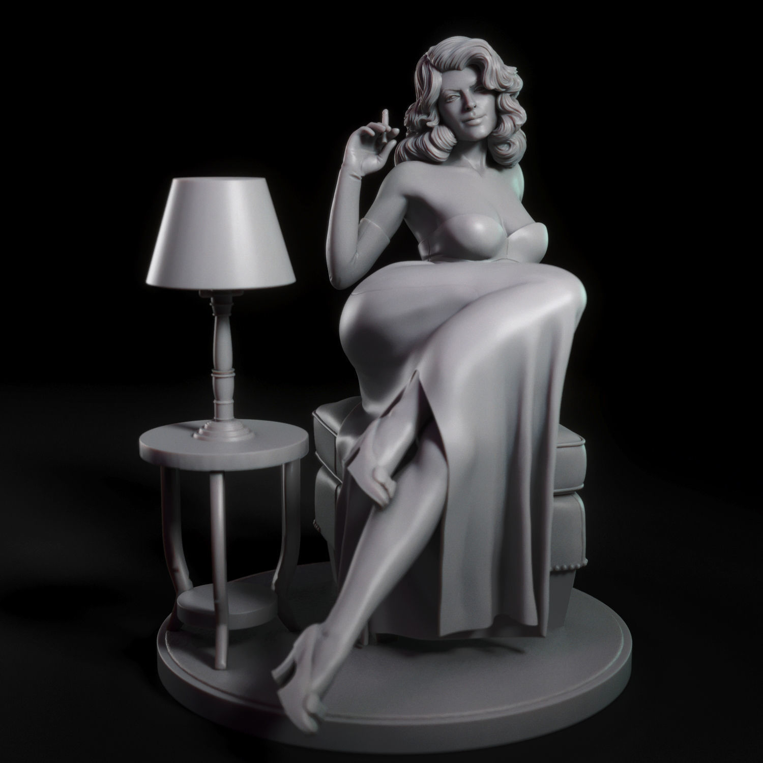 Ava - Film noir actress 3D print model_10