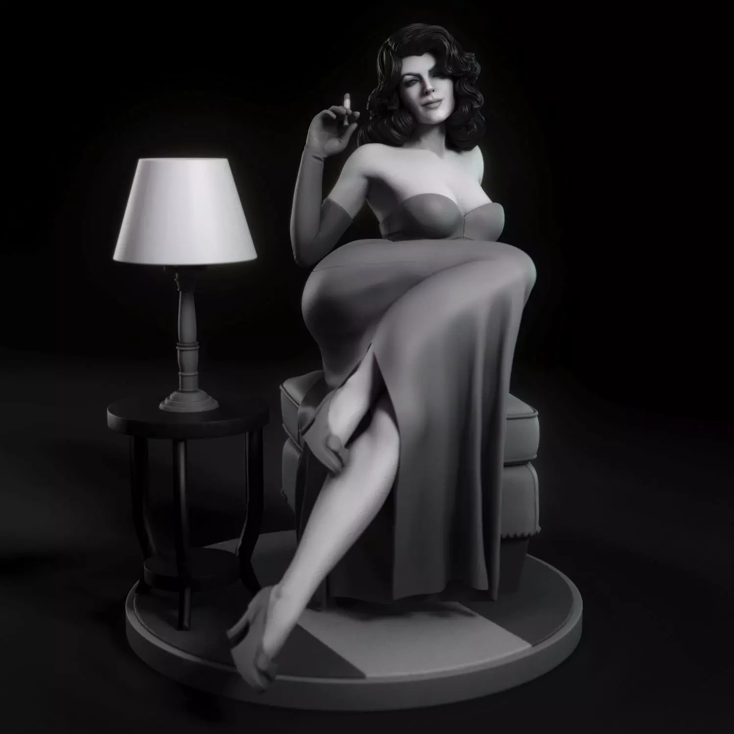 Ava - Film noir actress 3D print model_0