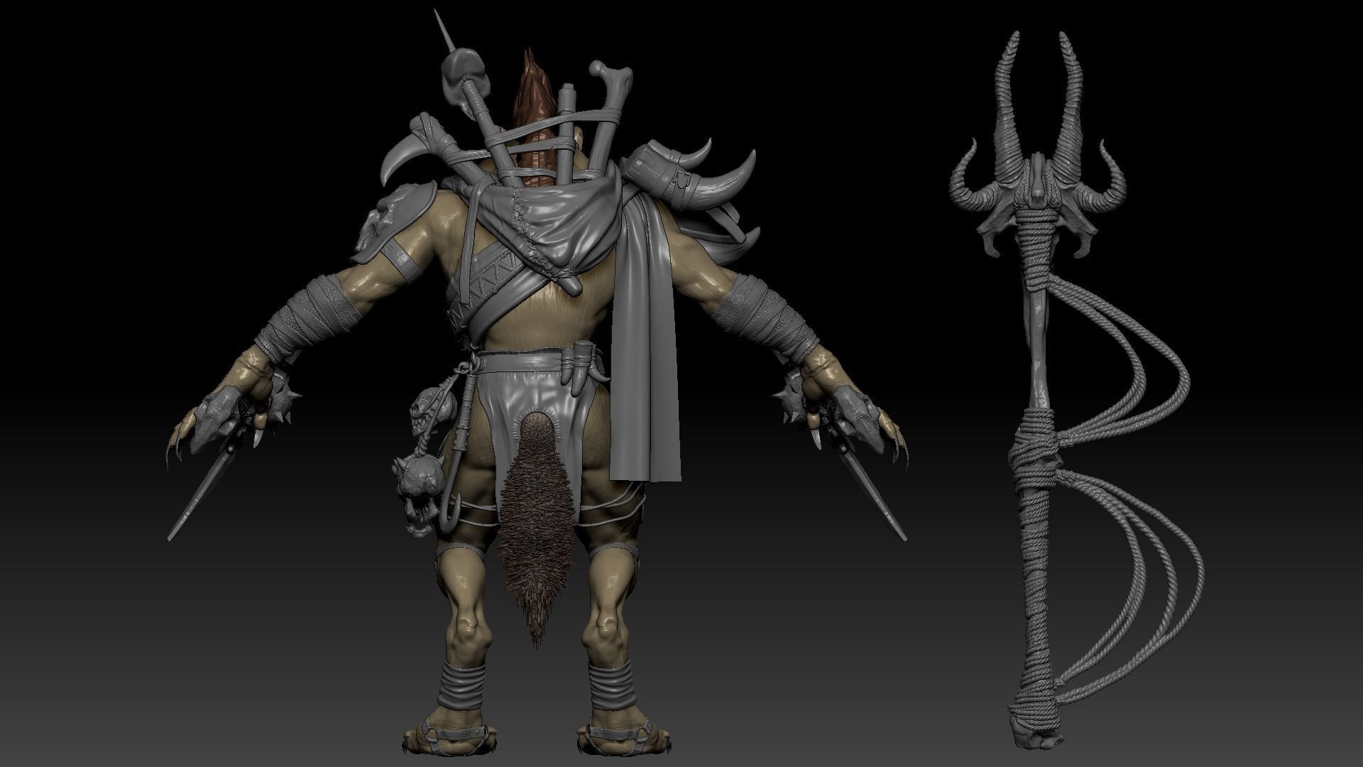 Gnoll Warrior Rigged Low-poly 3D model_28