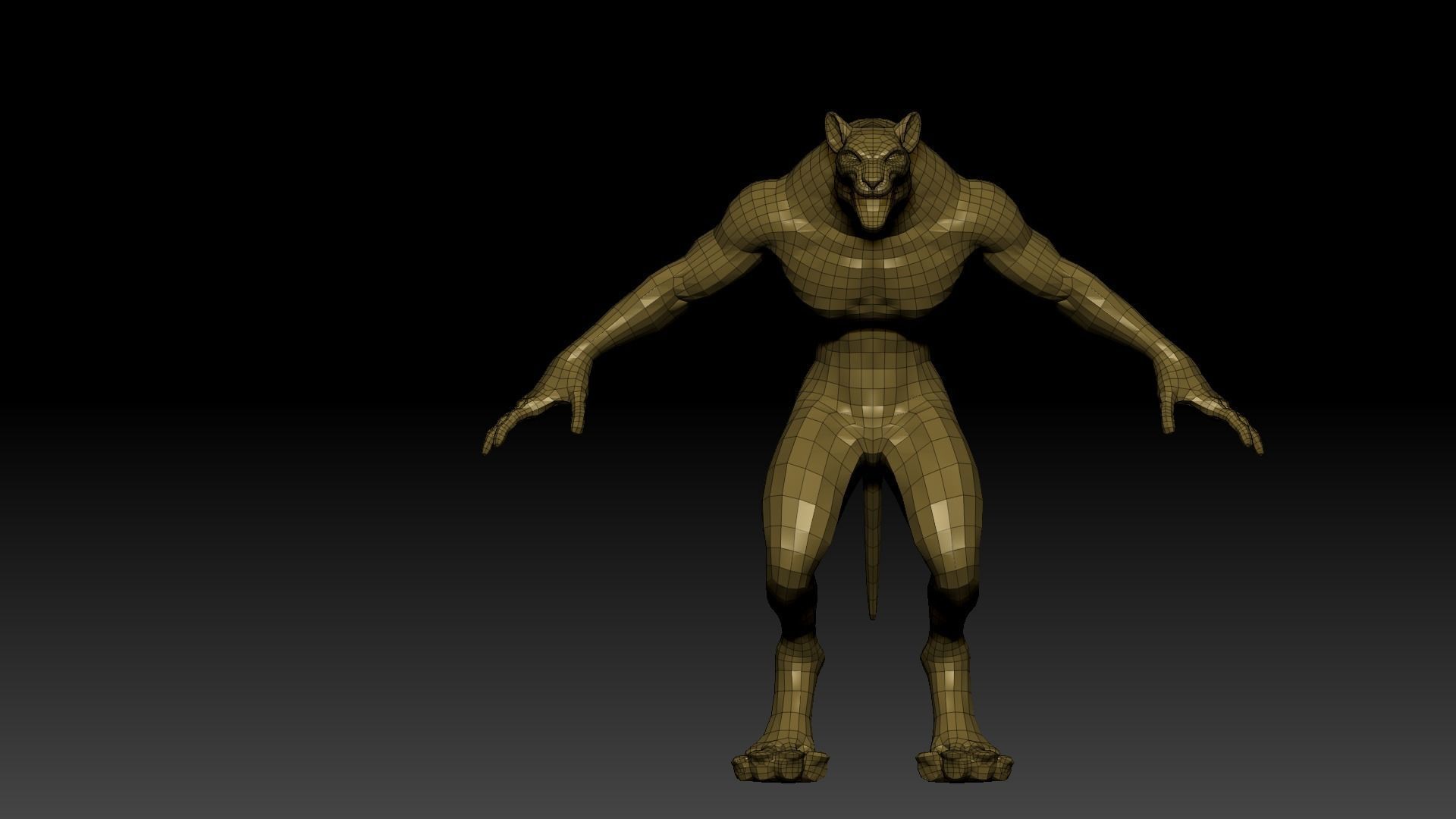 Gnoll Warrior Rigged Low-poly 3D model_30