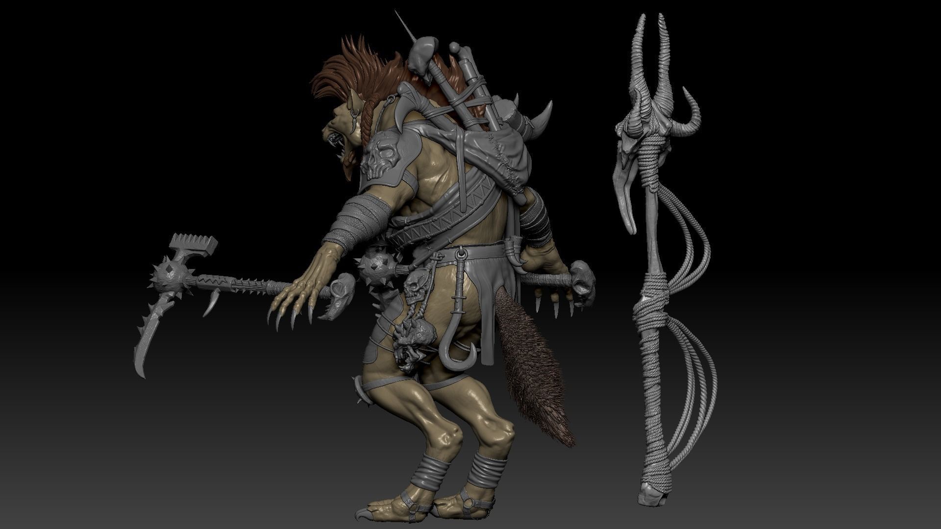 Gnoll Warrior Rigged Low-poly 3D model_26