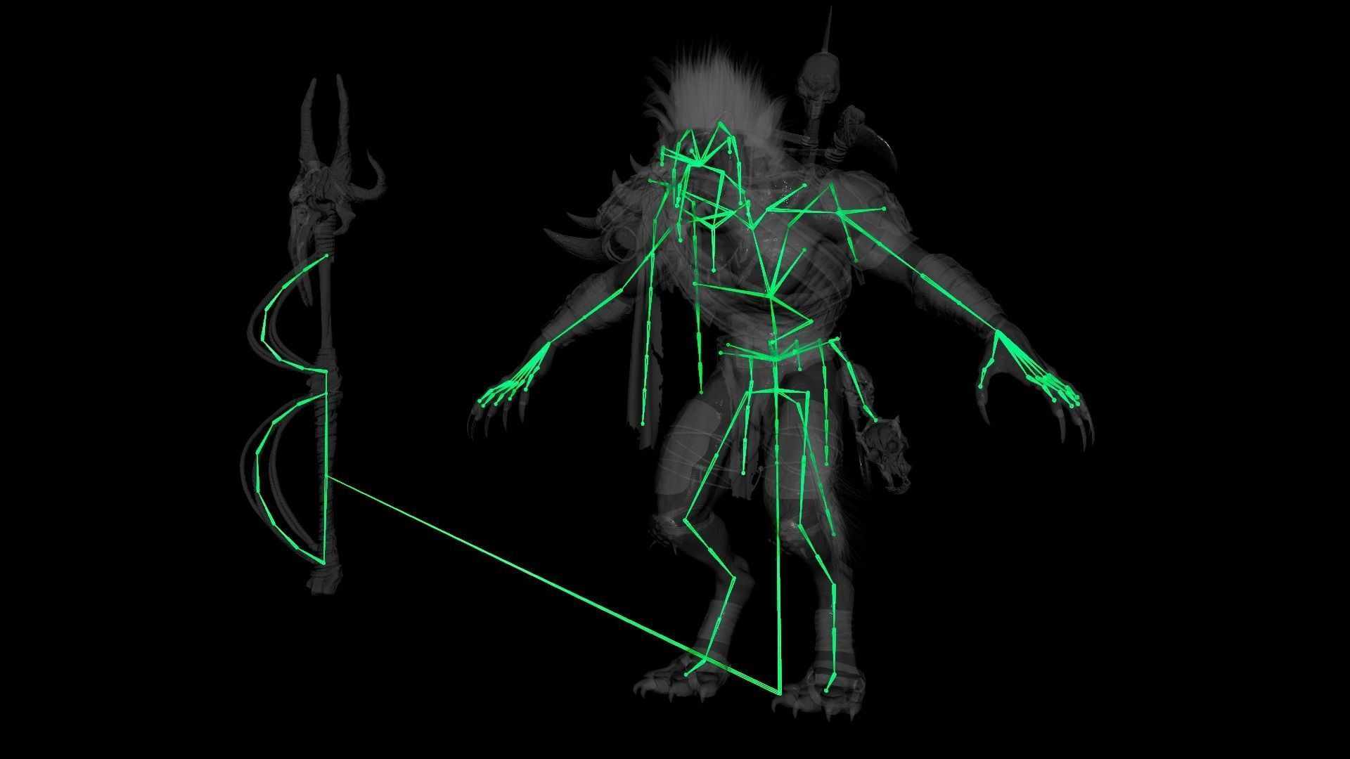 Gnoll Warrior Rigged Low-poly 3D model_24