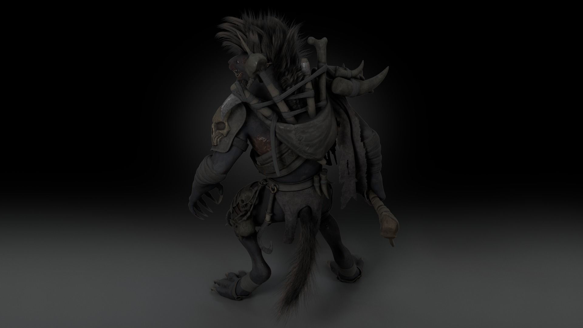 Gnoll Warrior Rigged Low-poly 3D model_17