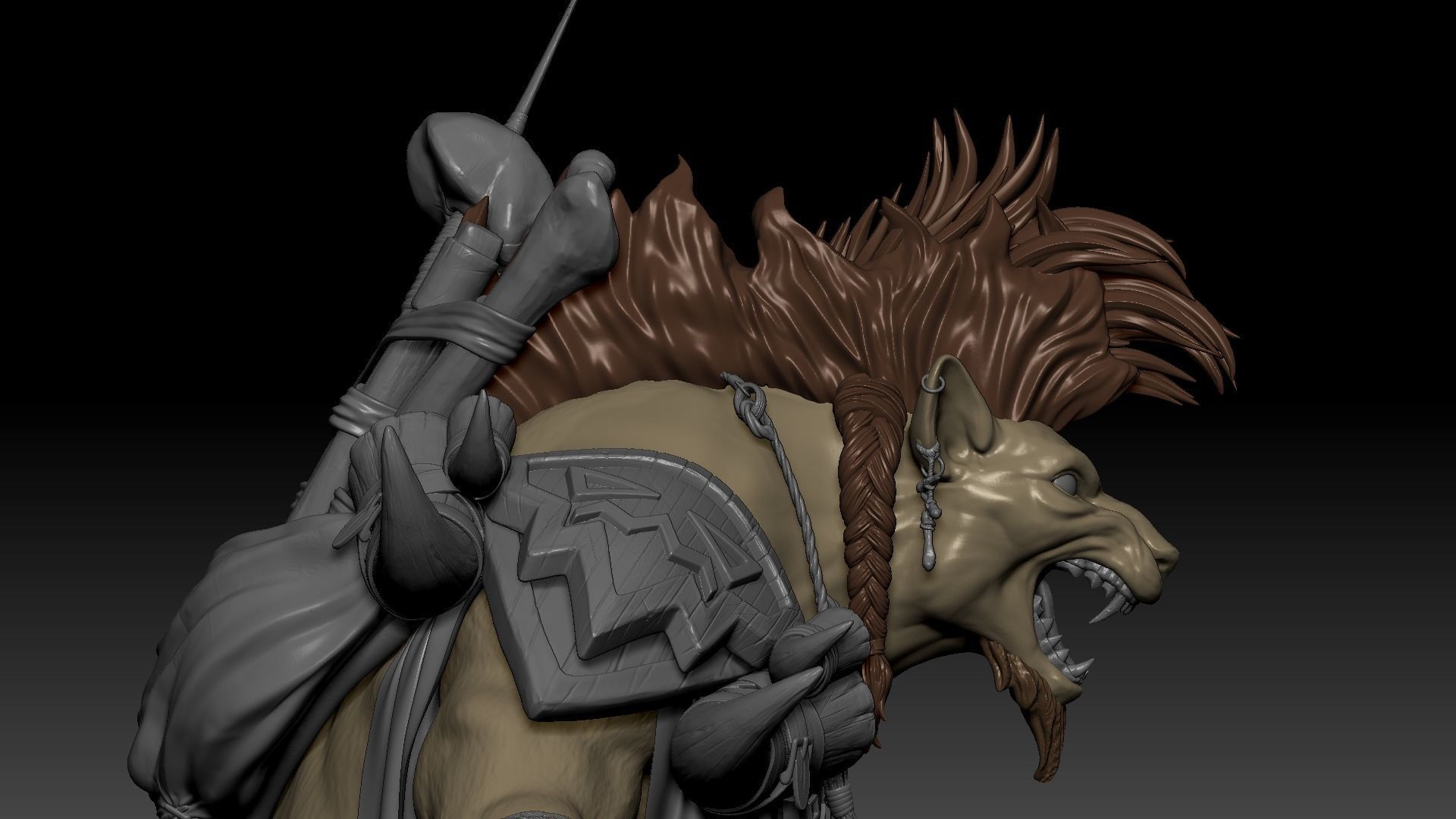 Gnoll Warrior Rigged Low-poly 3D model_29