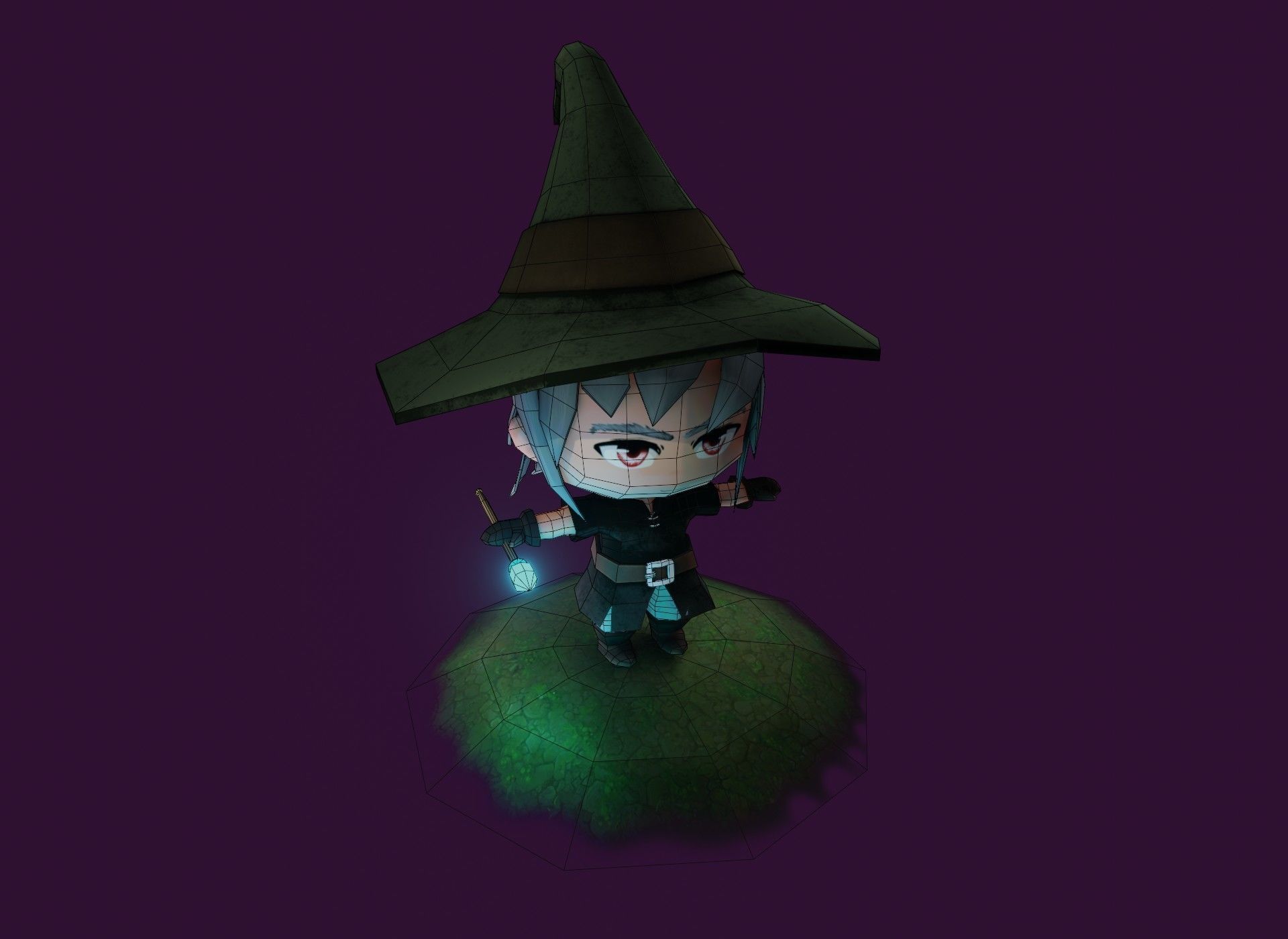 Mage Chibi Rigged 3D Model Low-poly 3D model_2
