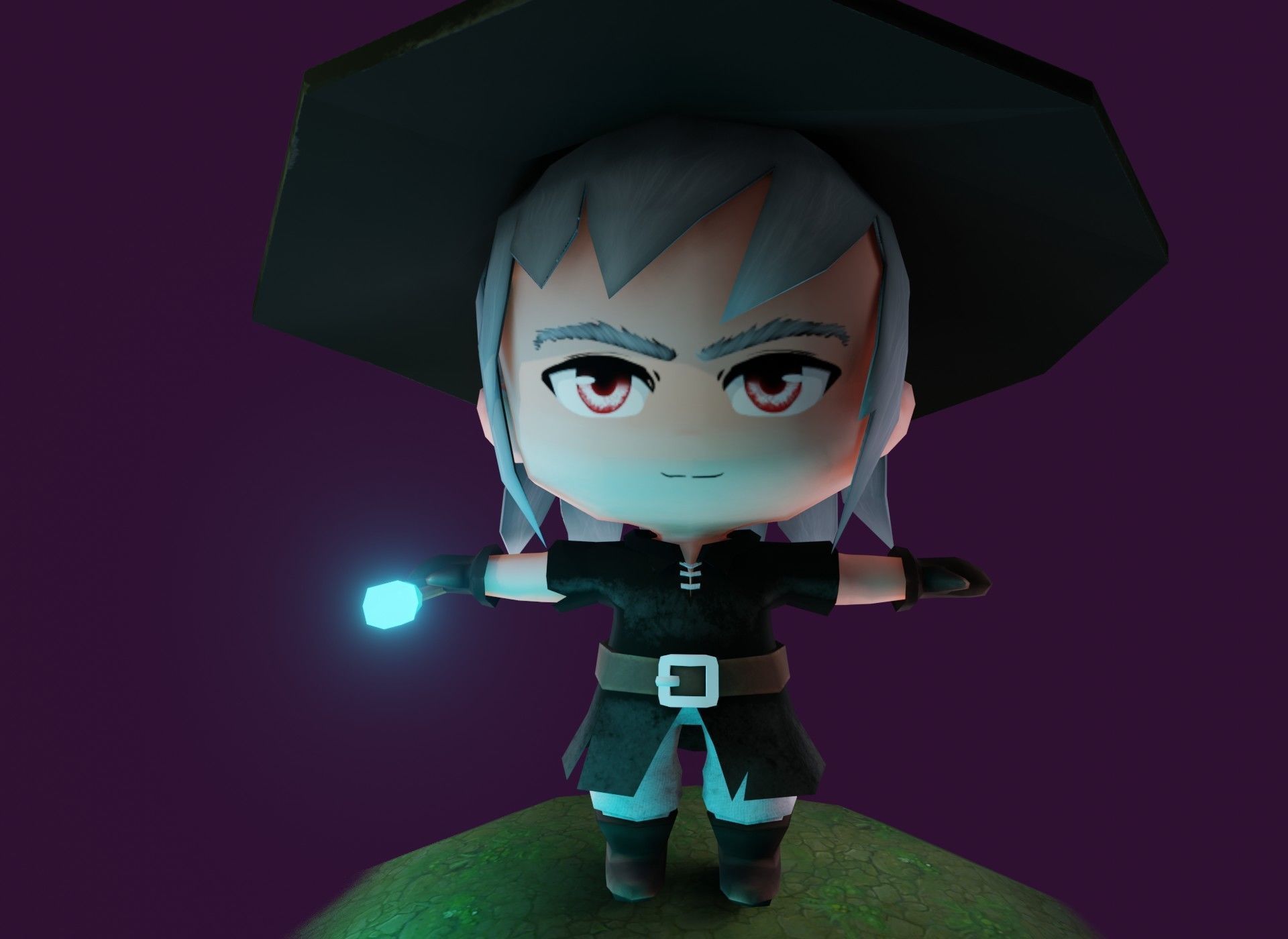 Mage Chibi Rigged 3D Model Low-poly 3D model_9