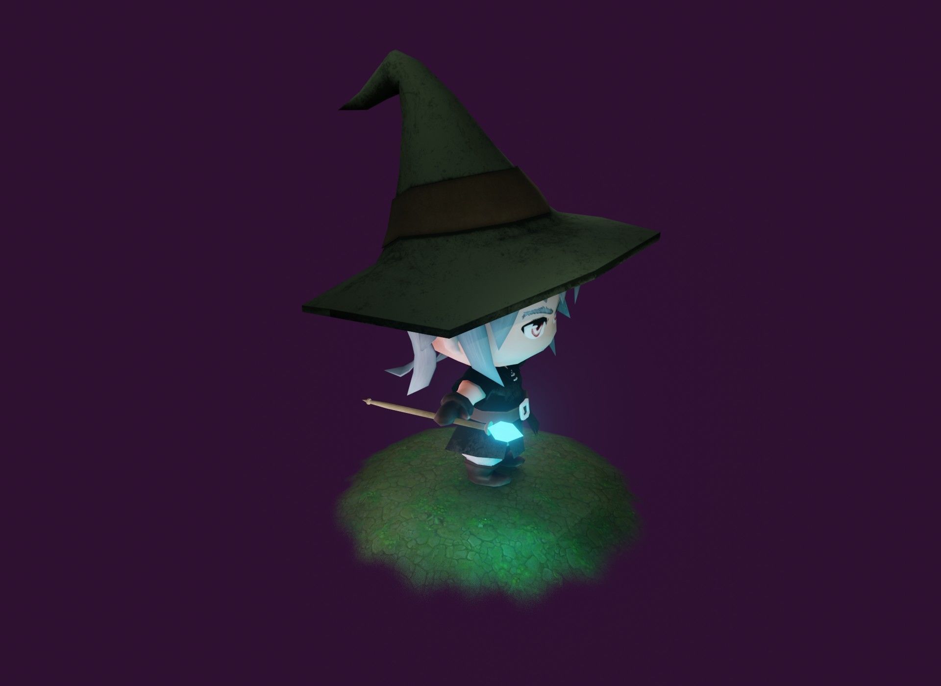 Mage Chibi Rigged 3D Model Low-poly 3D model_6