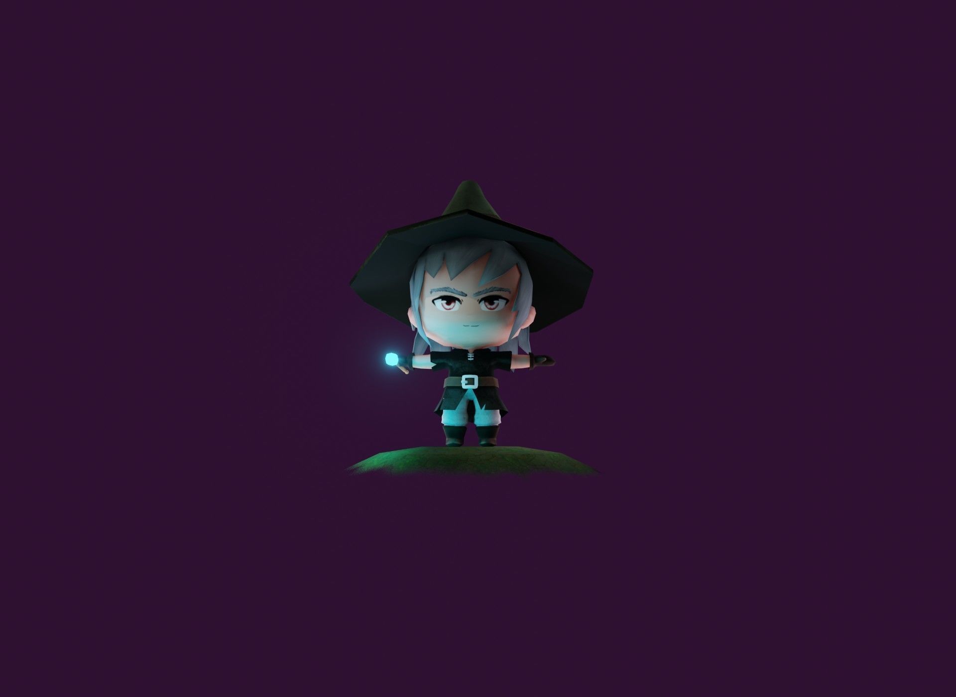Mage Chibi Rigged 3D Model Low-poly 3D model_19