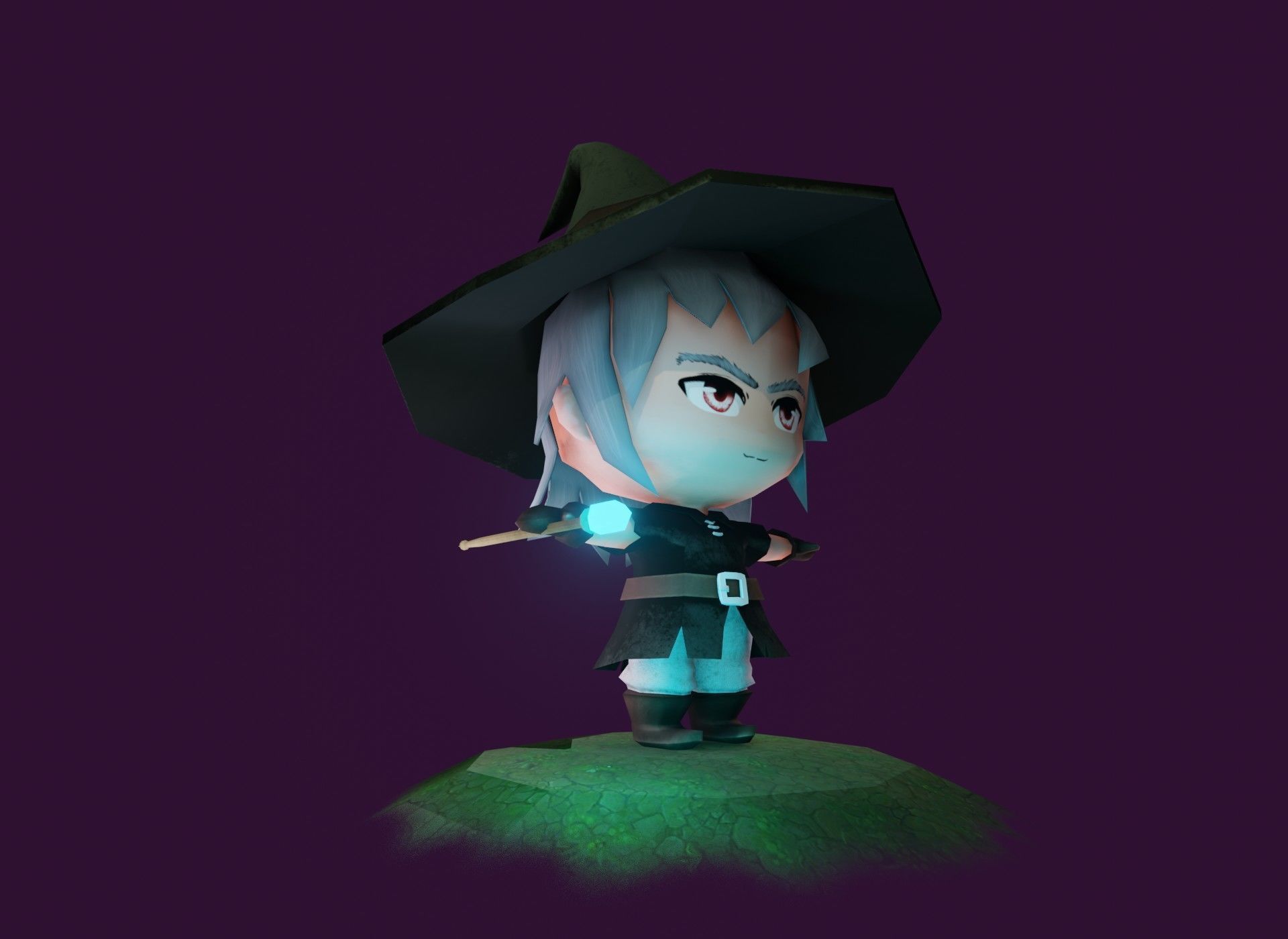 Mage Chibi Rigged 3D Model Low-poly 3D model_13