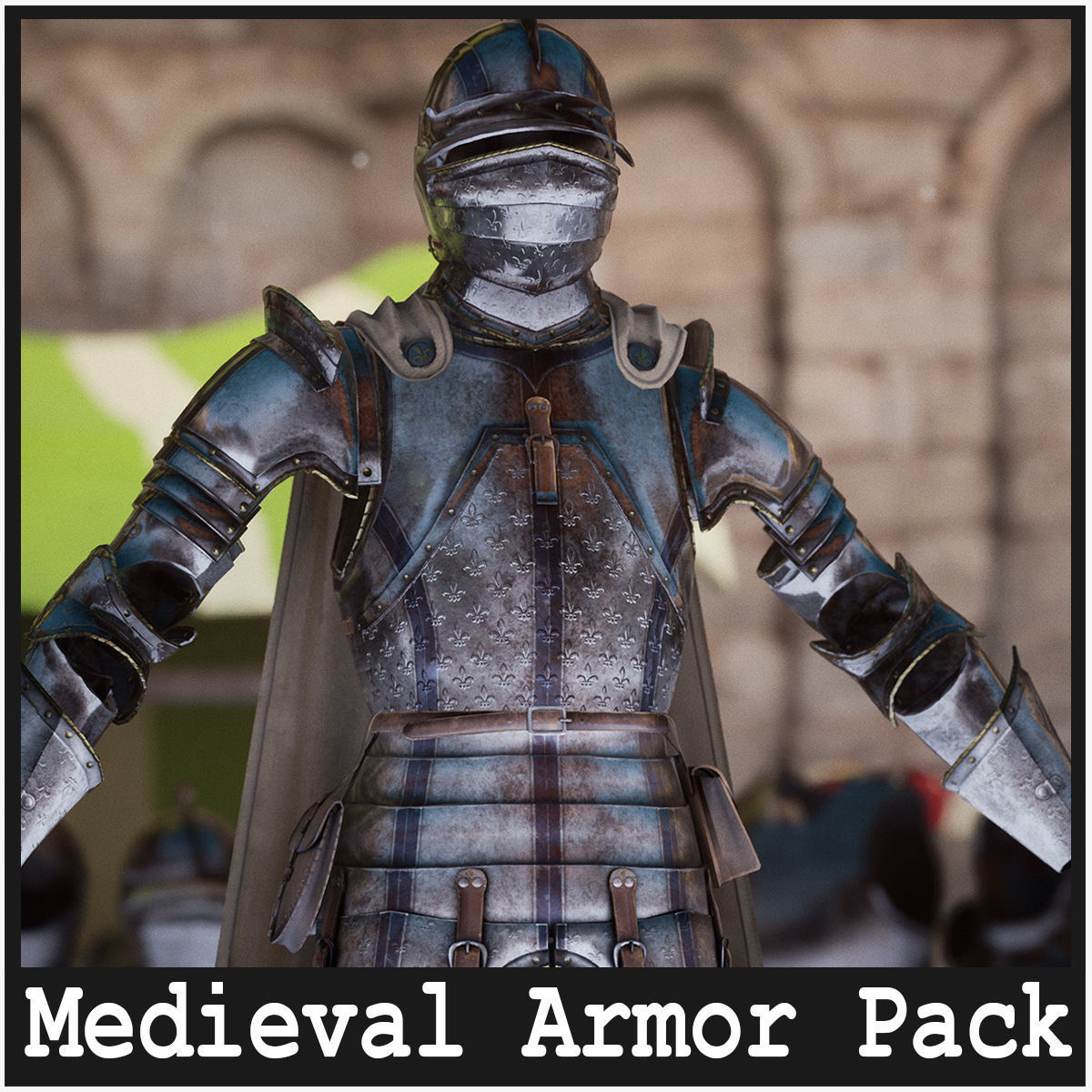 Medieval Armor  70 Assets Low-poly 3D model_14