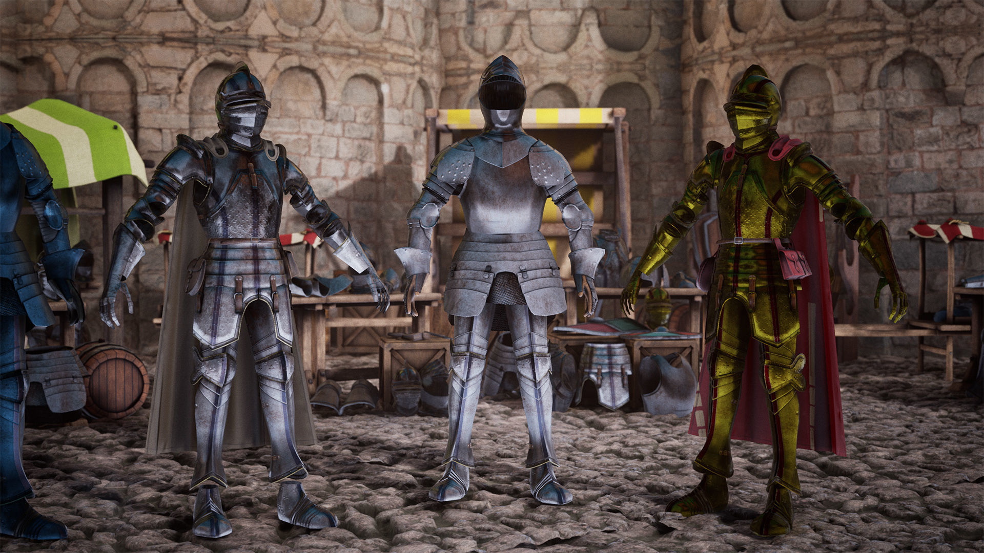 Medieval Armor  70 Assets Low-poly 3D model_11