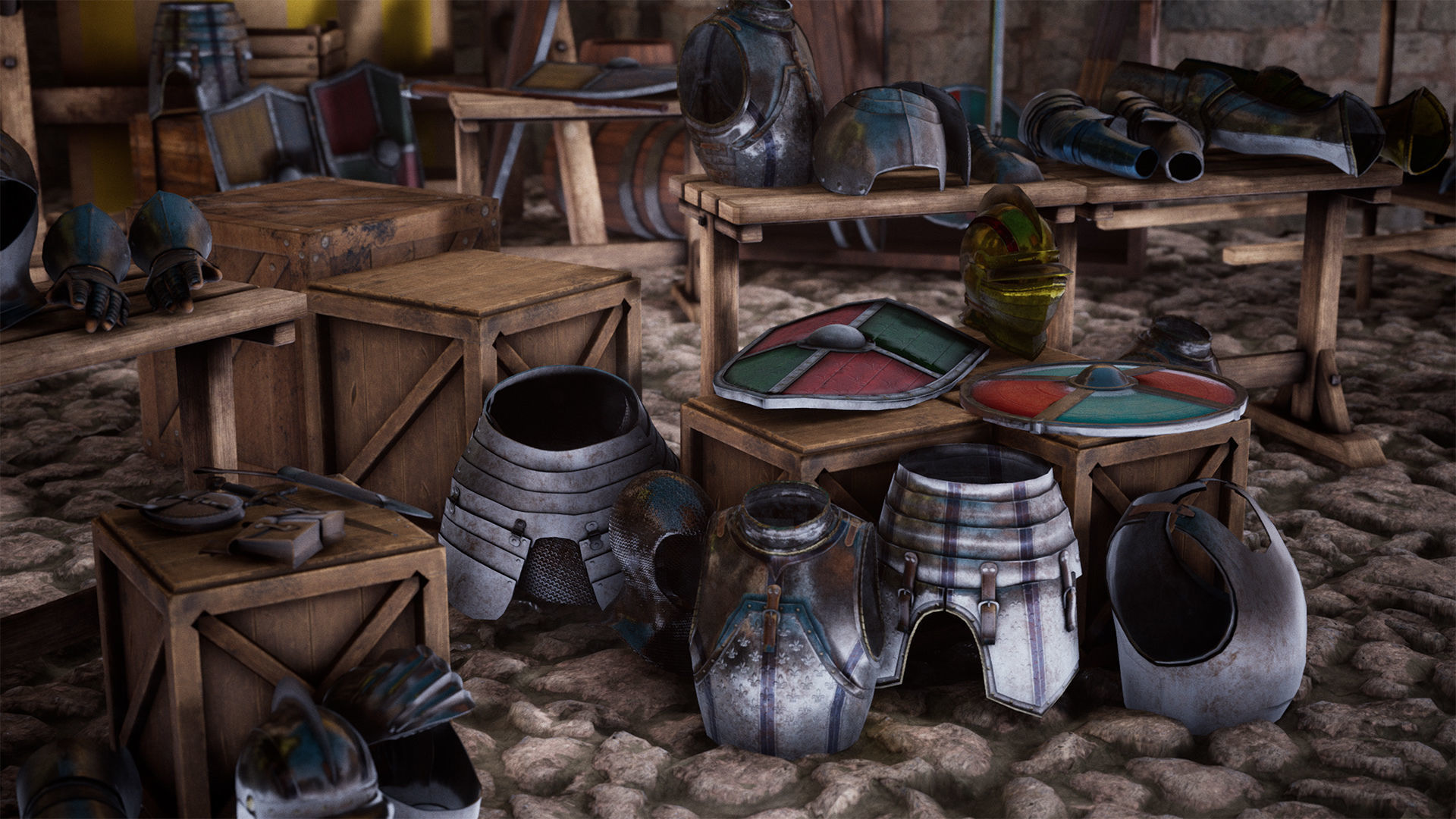 Medieval Armor  70 Assets Low-poly 3D model_6