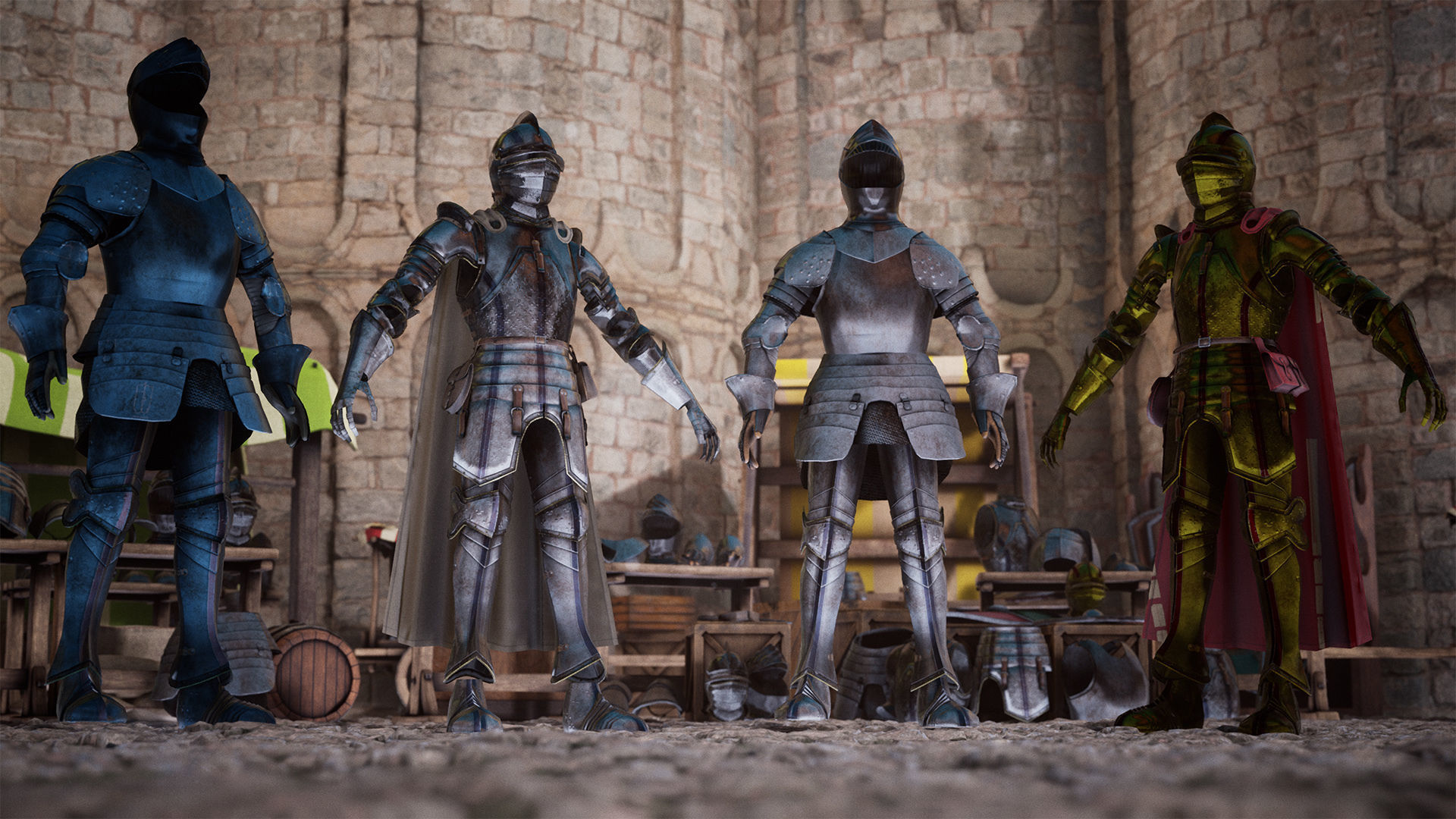 Medieval Armor  70 Assets Low-poly 3D model_13