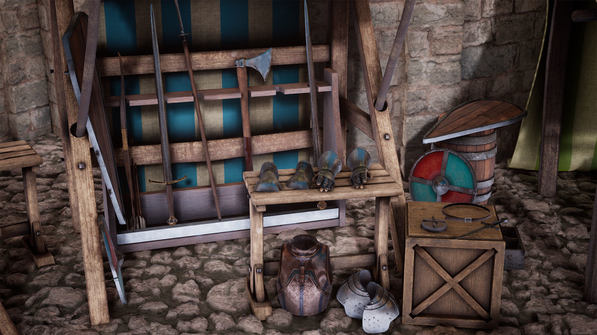 Medieval Armor  70 Assets Low-poly 3D model_4