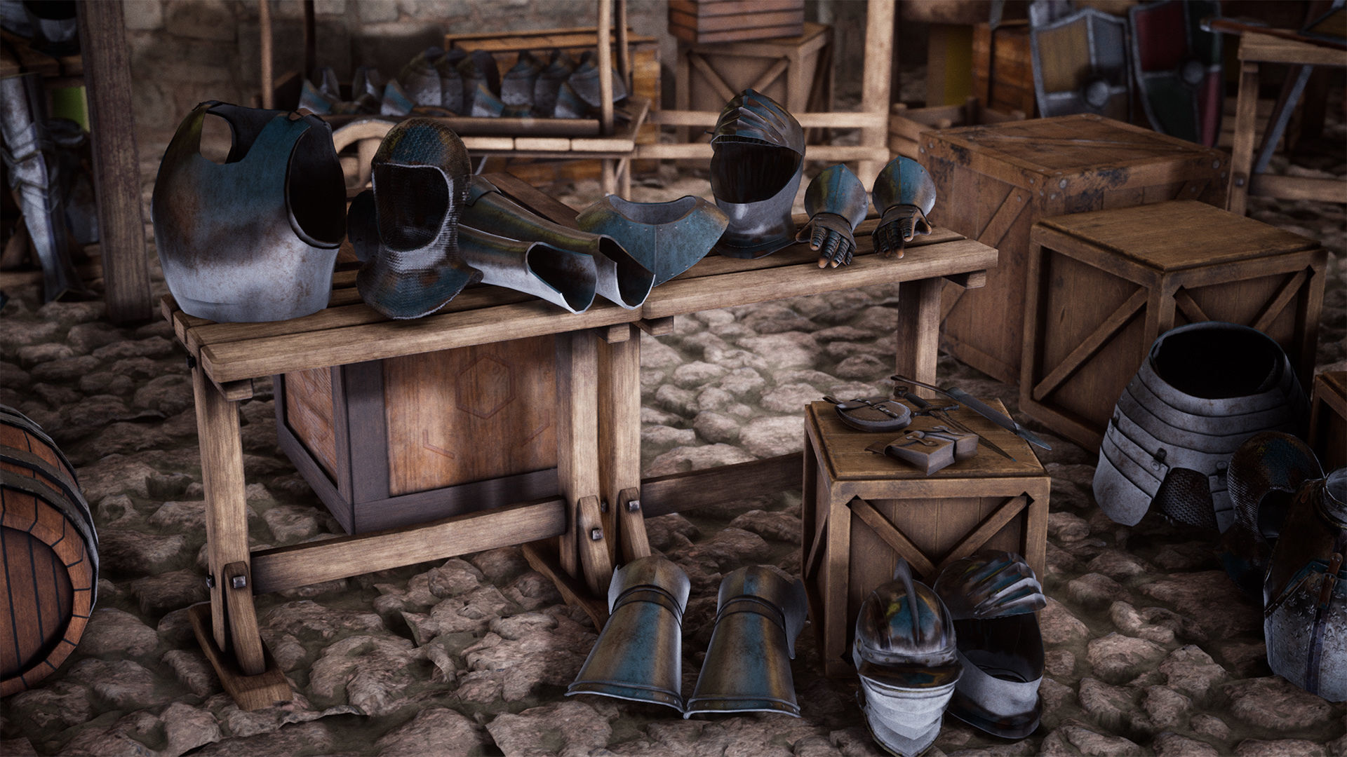 Medieval Armor  70 Assets Low-poly 3D model_5