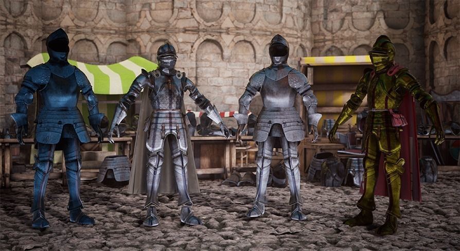 Medieval Armor  70 Assets Low-poly 3D model_15