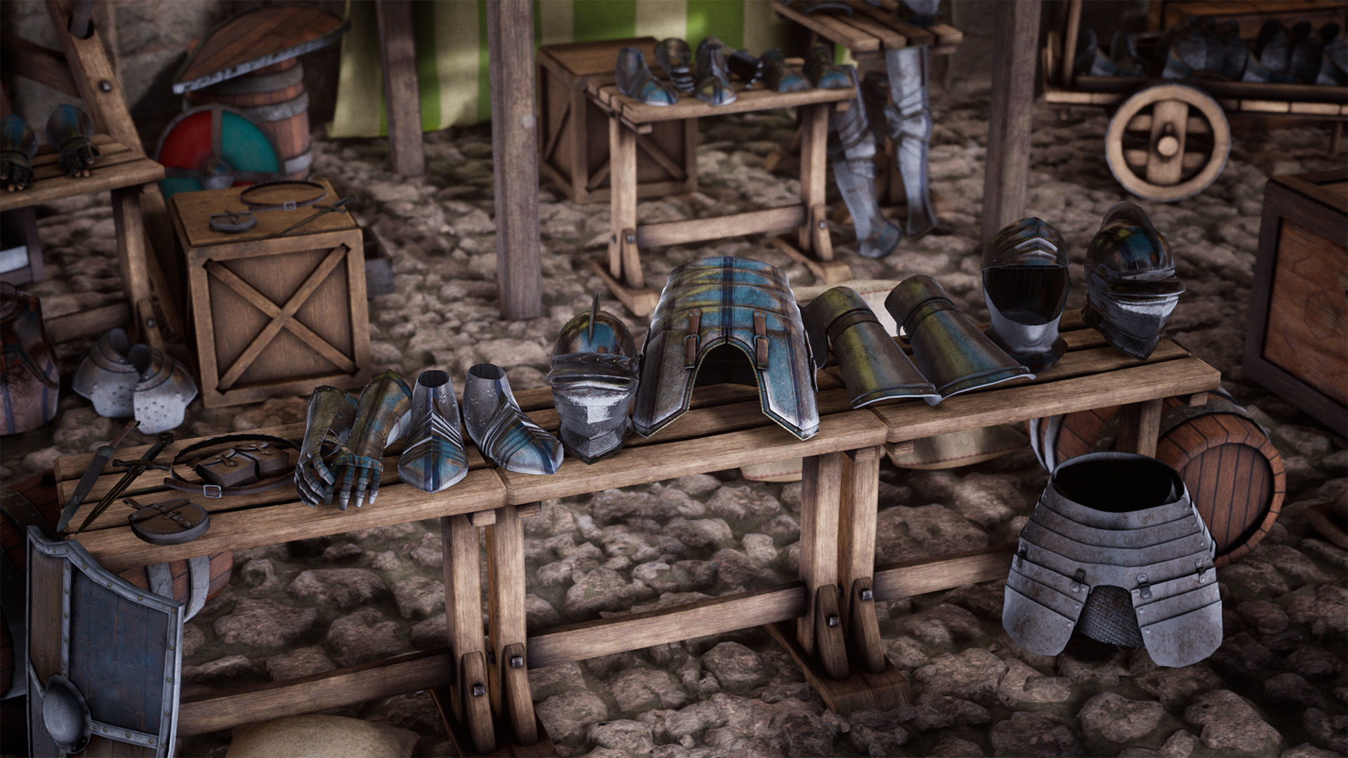 Medieval Armor  70 Assets Low-poly 3D model_1