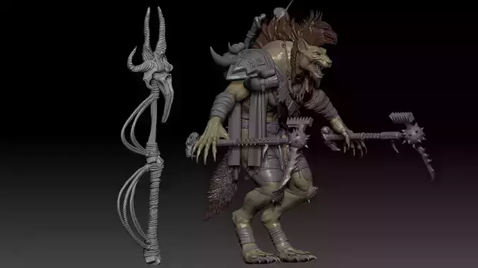 Gnoll Warrior High Quality Sculpt