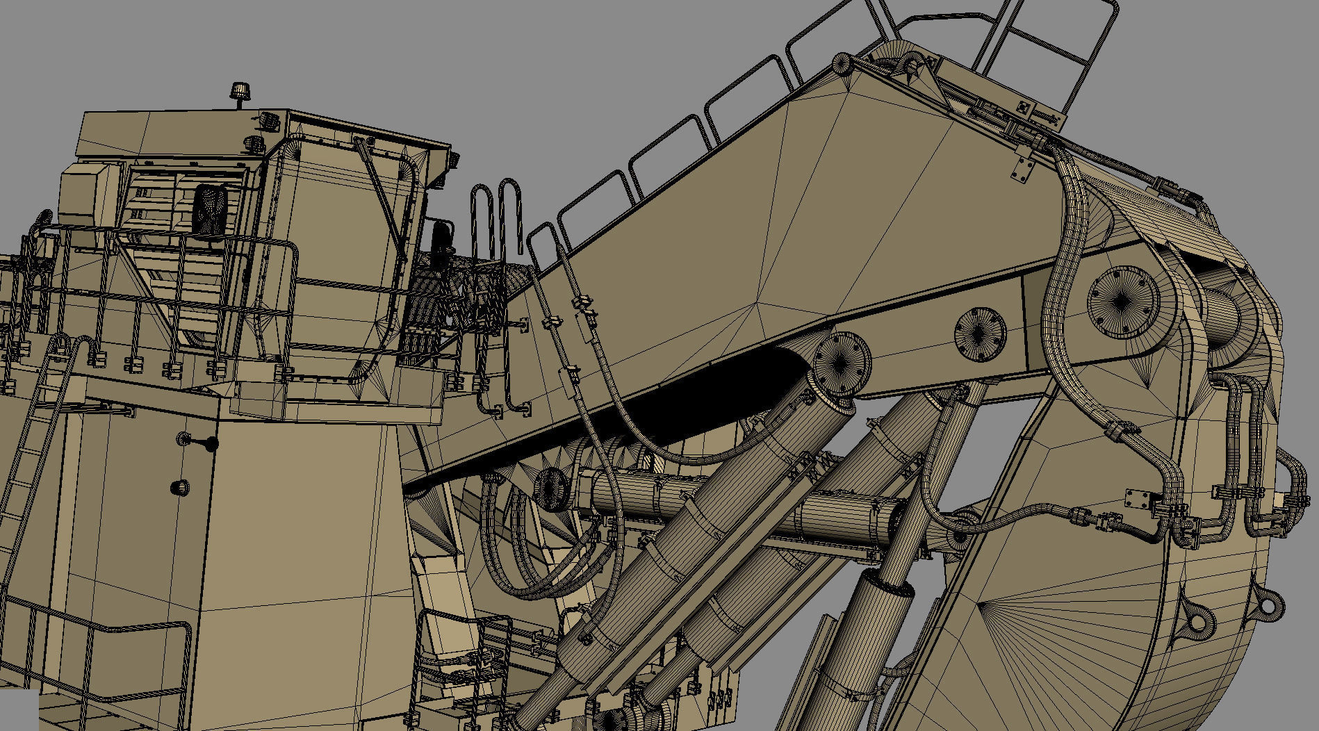 Mining Excavator Komatsu PC8000-6 Loading Shovel Rigged 3D model_50