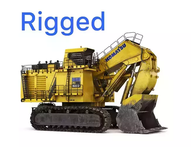 Mining Excavator Komatsu PC8000-6 Loading Shovel Rigged 3D model
