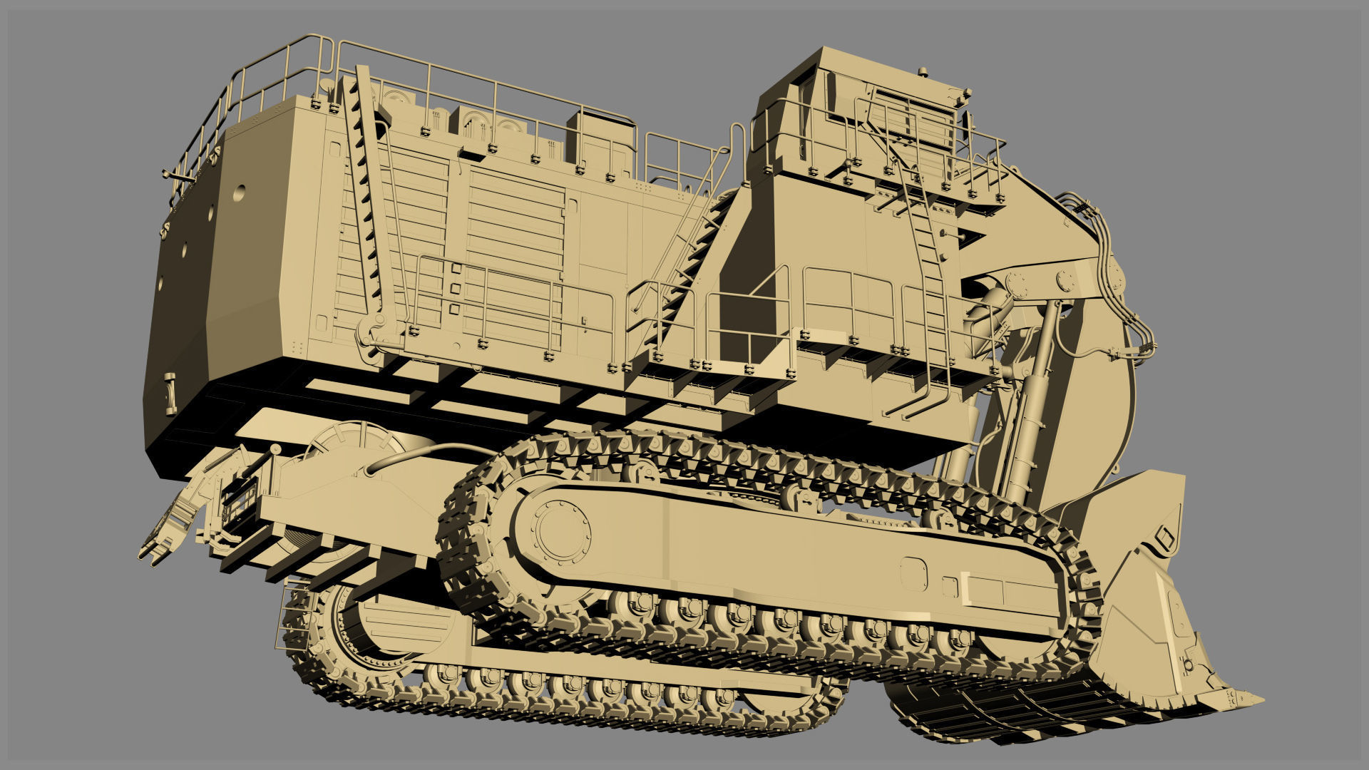 Mining Excavator Komatsu PC8000-6 Loading Shovel Rigged 3D model_43