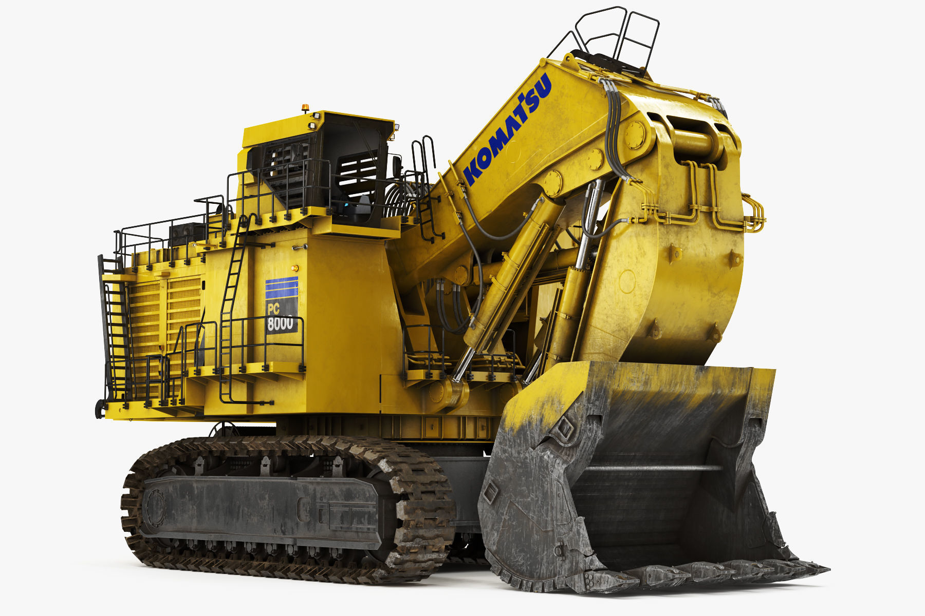 Mining Excavator Komatsu PC8000-6 Loading Shovel Rigged 3D model_11