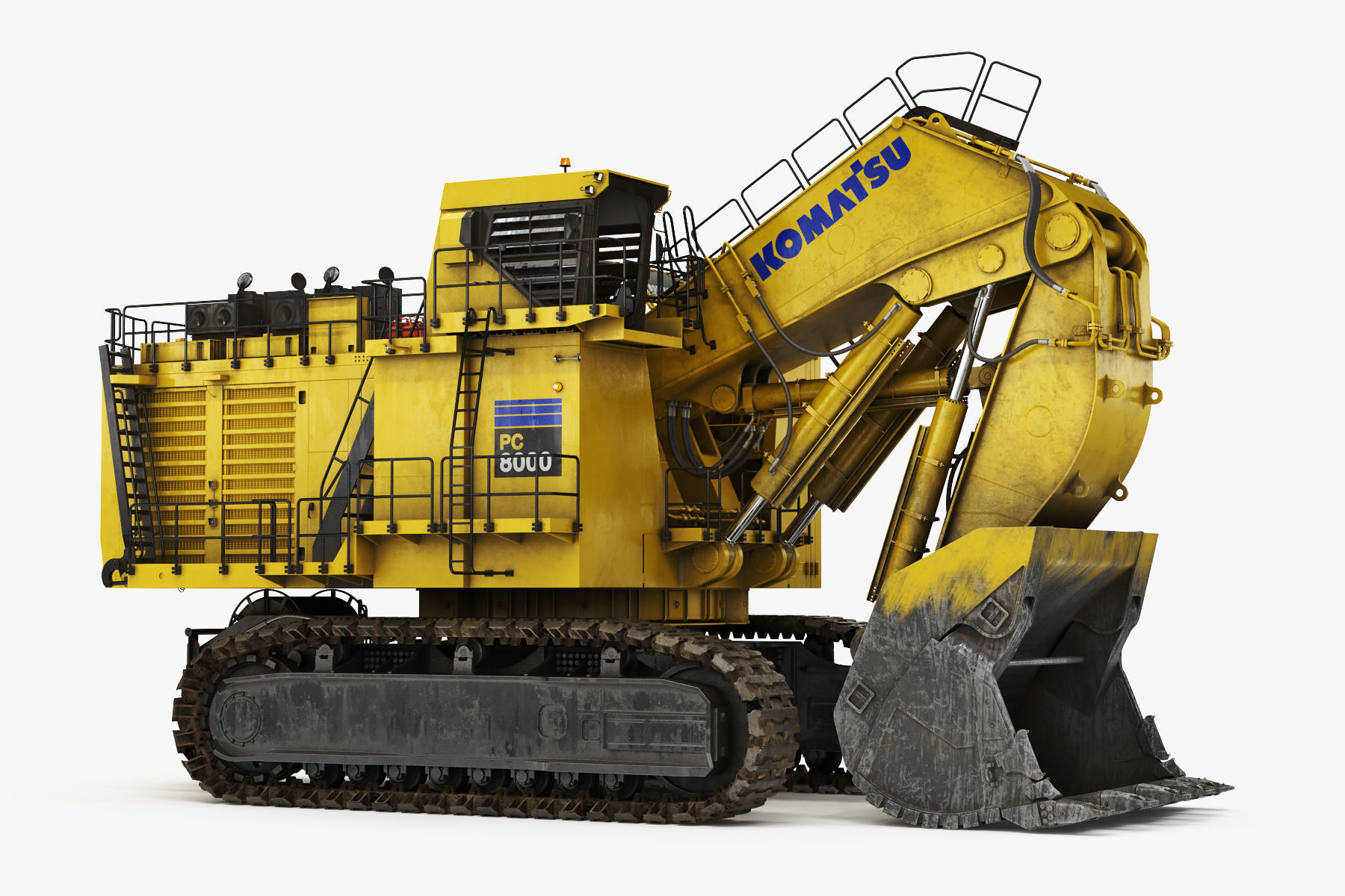 Mining Excavator Komatsu PC8000-6 Loading Shovel Rigged 3D model_2