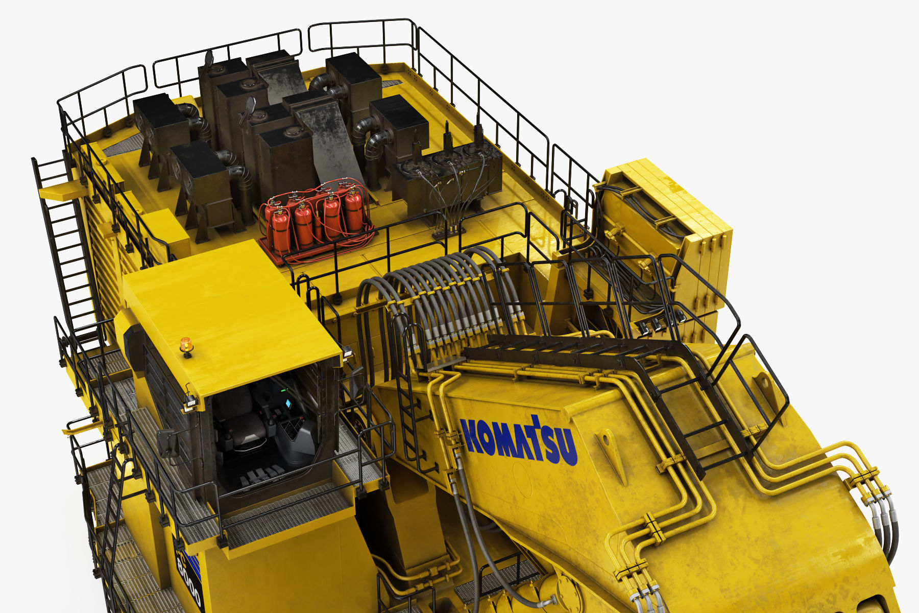 Mining Excavator Komatsu PC8000-6 Loading Shovel Rigged 3D model_34