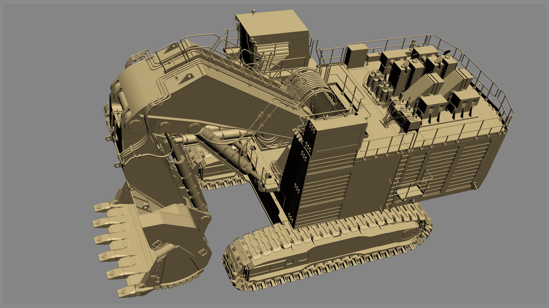 Mining Excavator Komatsu PC8000-6 Loading Shovel Rigged 3D model_45