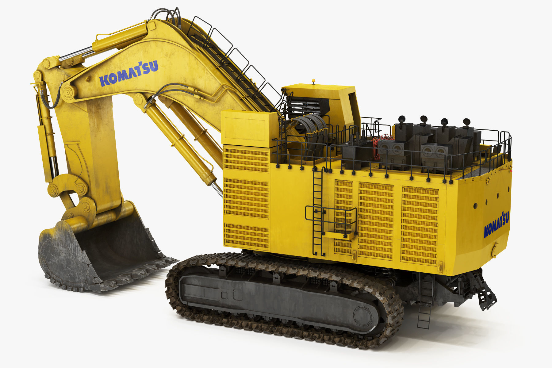 Mining Excavator Komatsu PC8000-6 Backhoe Rigged 3D model_11