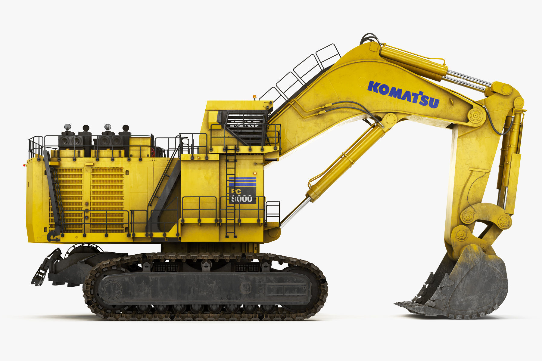 Mining Excavator Komatsu PC8000-6 Backhoe Rigged 3D model_18