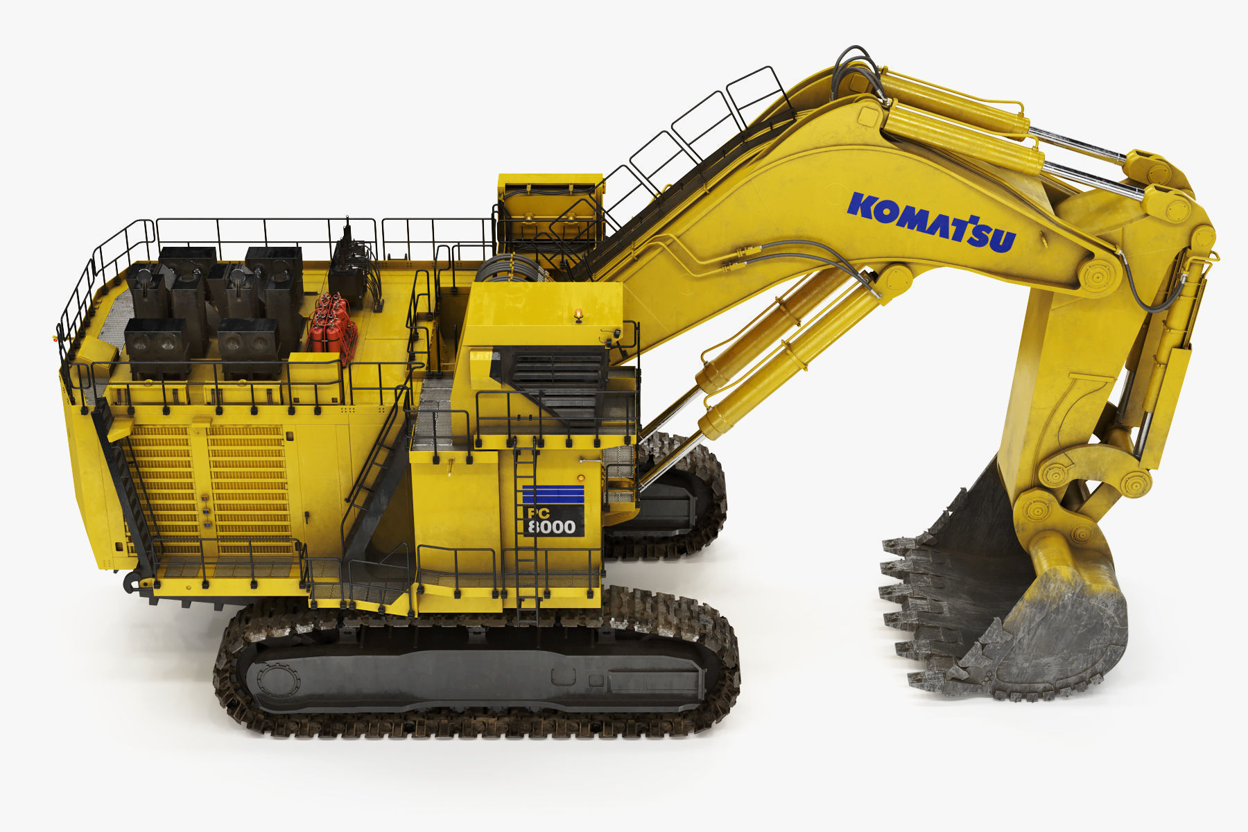 Mining Excavator Komatsu PC8000-6 Backhoe Rigged 3D model_16