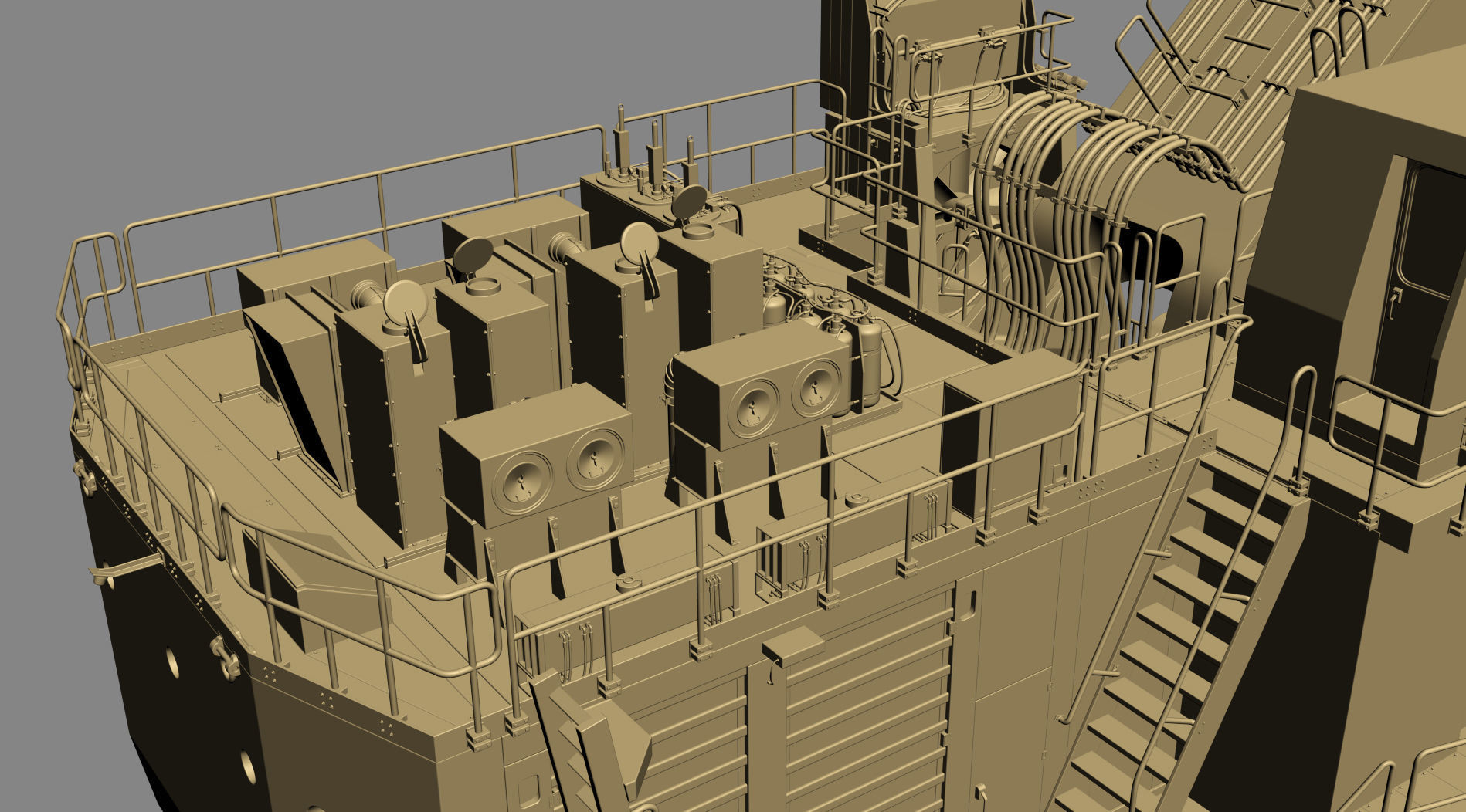 Mining Excavator Komatsu PC8000-6 Backhoe Rigged 3D model_51