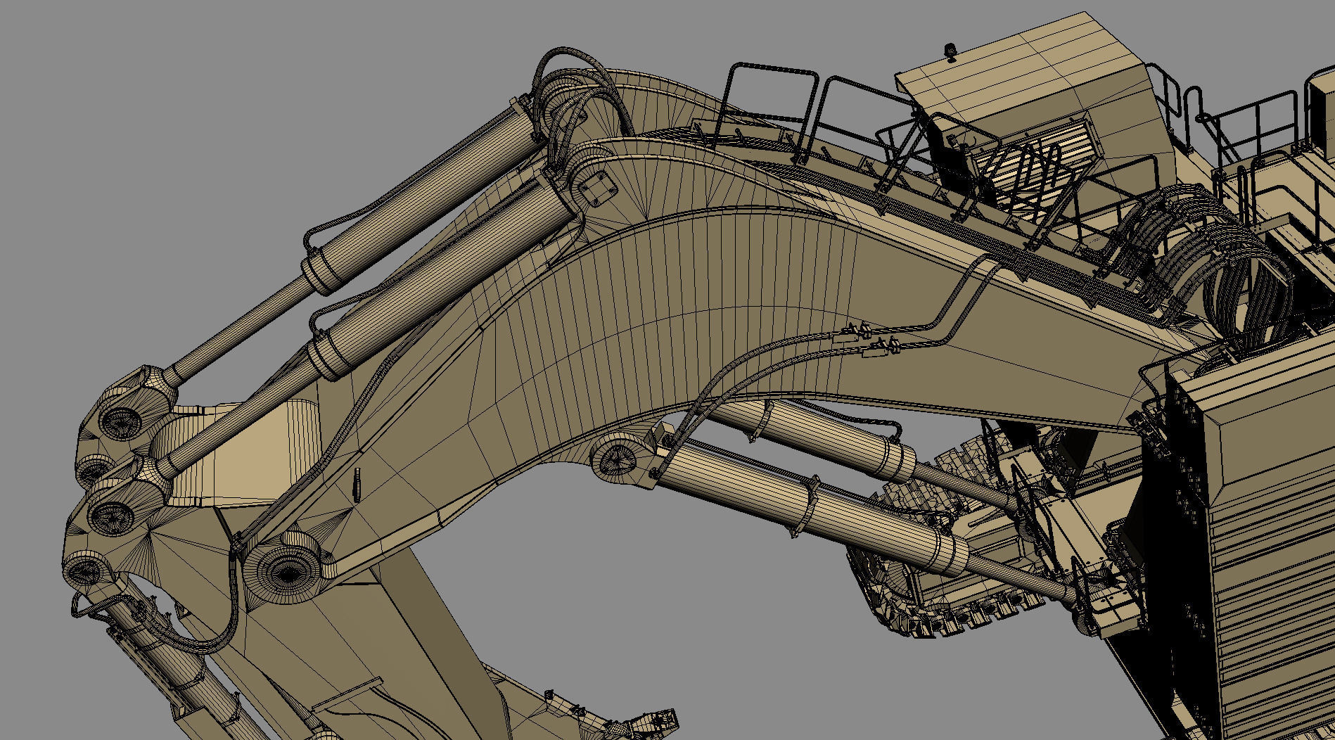 Mining Excavator Komatsu PC8000-6 Backhoe Rigged 3D model_53