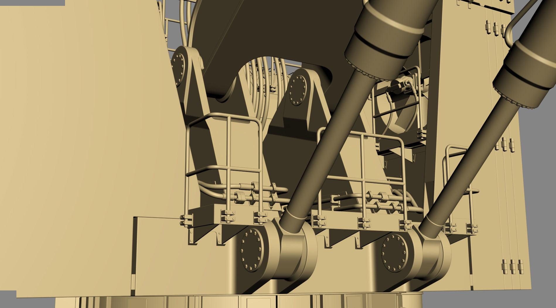 Mining Excavator Komatsu PC8000-6 Backhoe Rigged 3D model_47