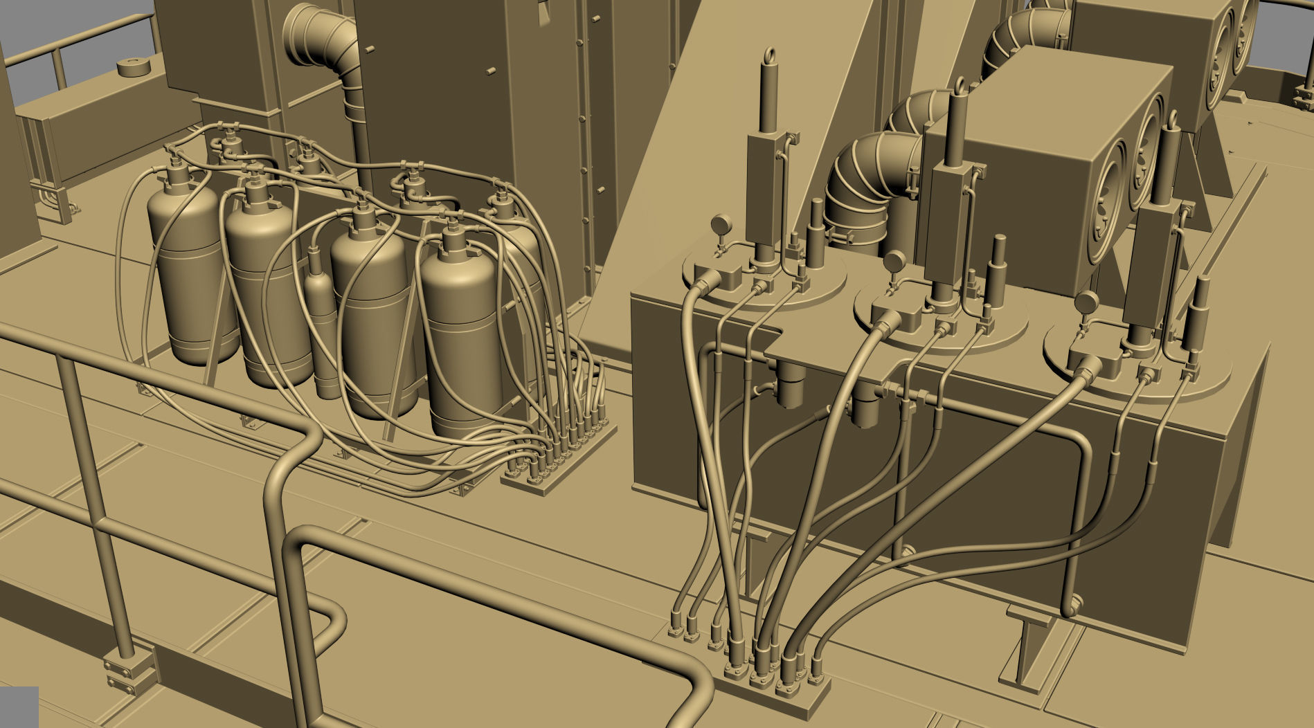 Mining Excavator Komatsu PC8000-6 Backhoe Rigged 3D model_54