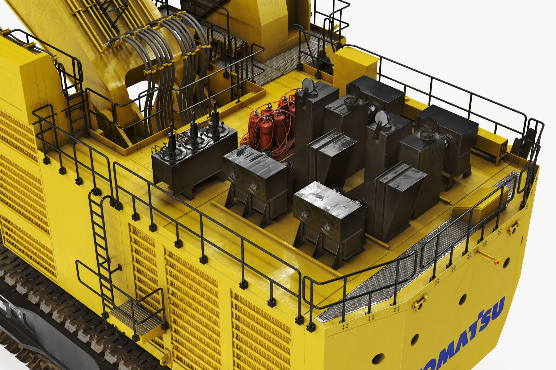 Mining Excavator Komatsu PC8000-6 Backhoe Rigged 3D model_28