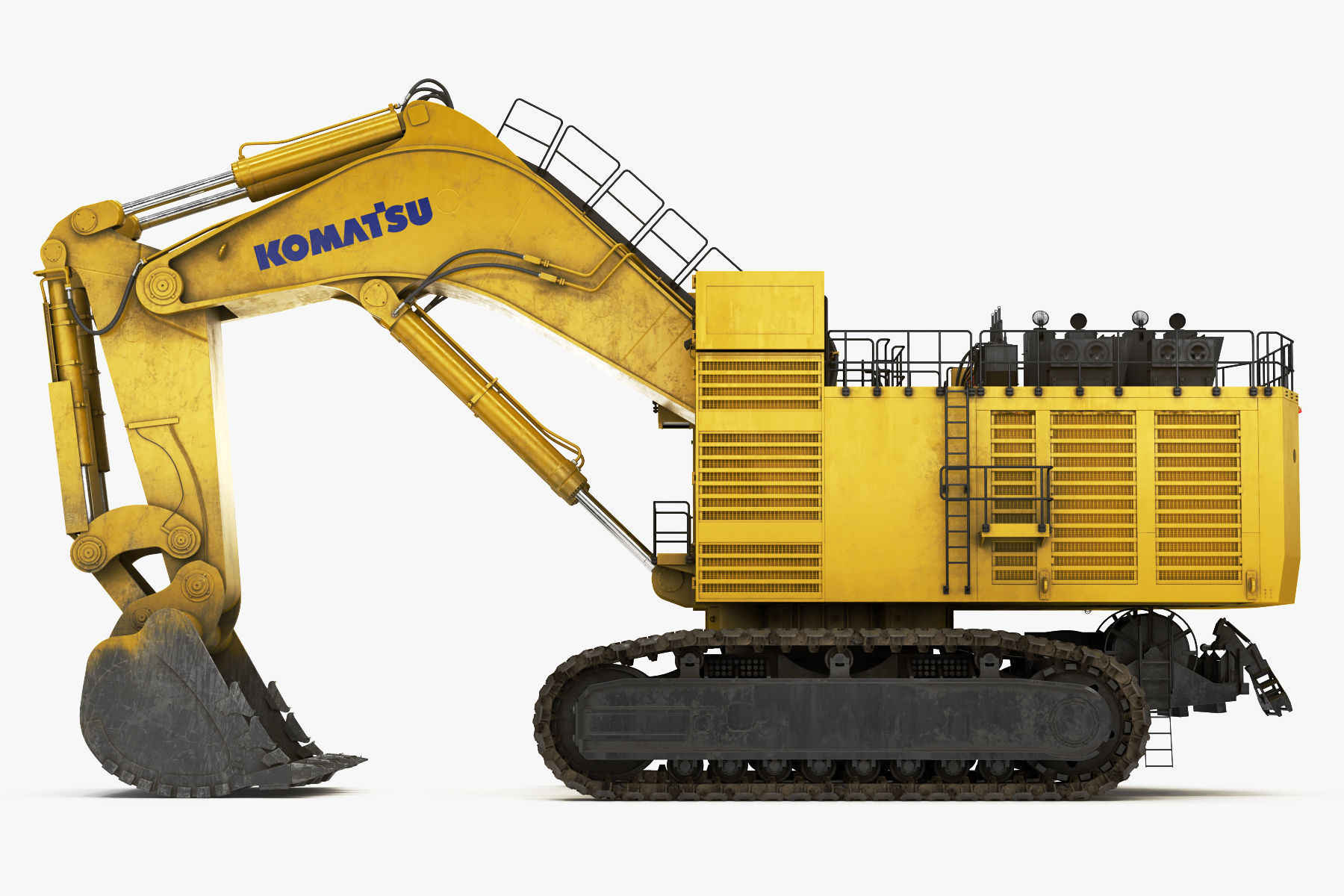 Mining Excavator Komatsu PC8000-6 Backhoe Rigged 3D model_9